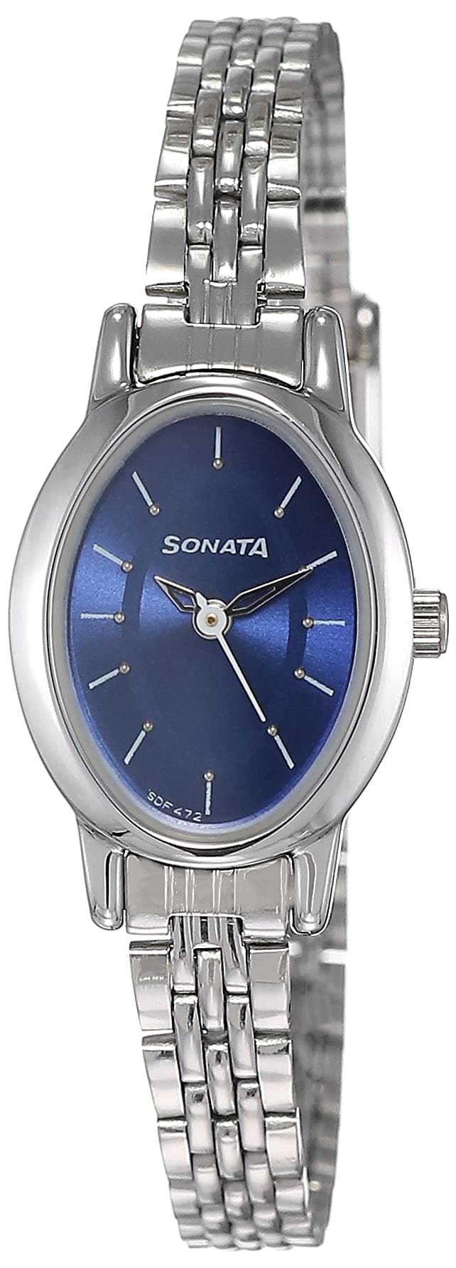 Sonata Quartz Analog Blue Dial Stainless Steel Strap Watch for Women-NS8100SM04/NT8100SM04