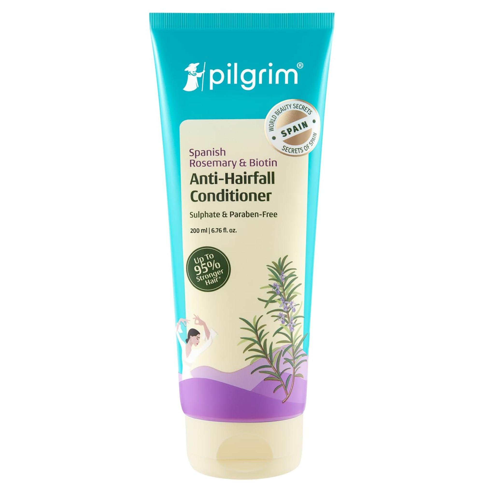 Pilgrim Spanish Rosemary & Biotin Anti Hairfall Conditioner for Reducing Hair Loss & Breakage | Upto 95% stronger hairs | Suitable for all hair types | For Men & Women 180ml