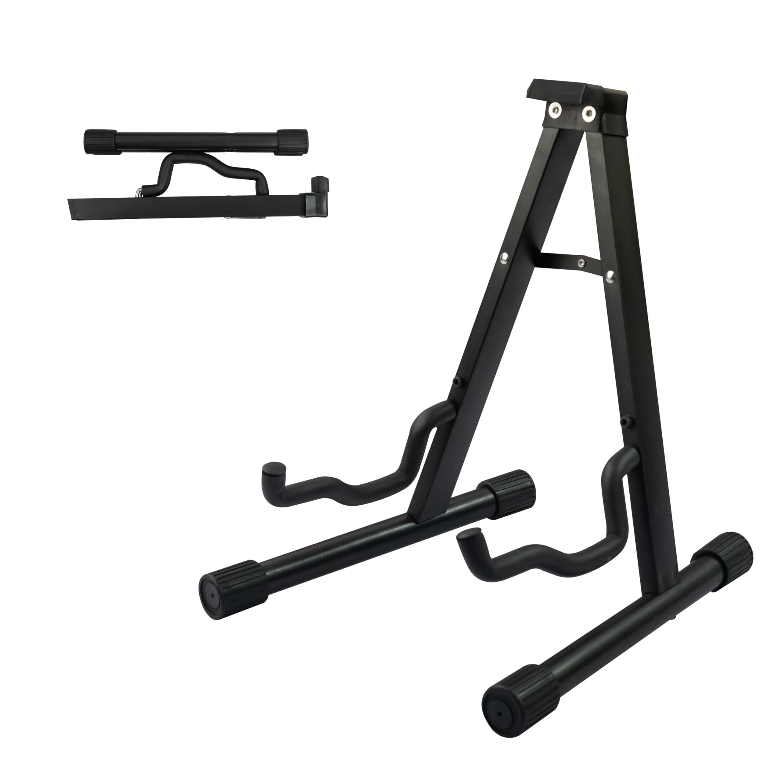JUAREZ JRZ-ST-GC1 Compact Foldable Guitar Stand, A-Frame Universal Floor Stand for Acoustic, Electric & Bass Guitars, Foam-Padded Arms, Non-Slip Rubber Feet, Portable Metal Guitar Holder