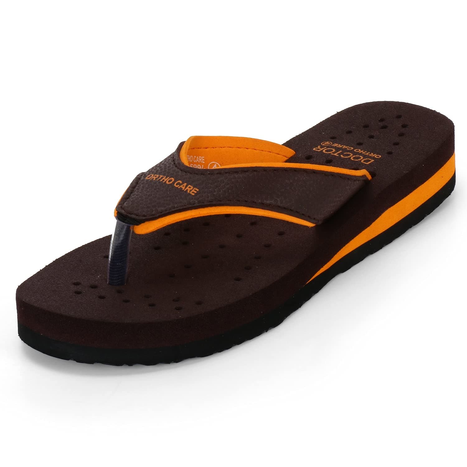 DOCTOR EXTRA SOFT Care Diabetic Orthopedic Pregnancy Flat Super Comfort Dr Flipflops and House Slippers For Women's and Girl's D-18-Orange-6 UK