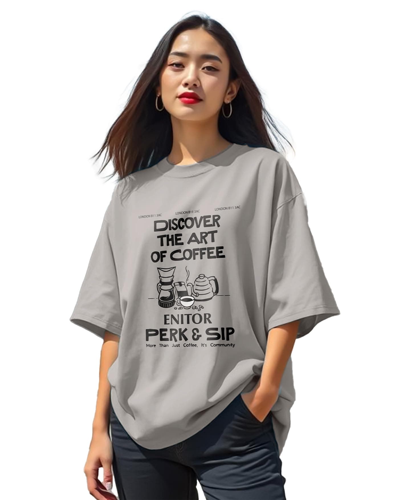 AUSK Oversized T-Shirt for Womens || Graphic Front Printed Loose fit Womens Tshirt