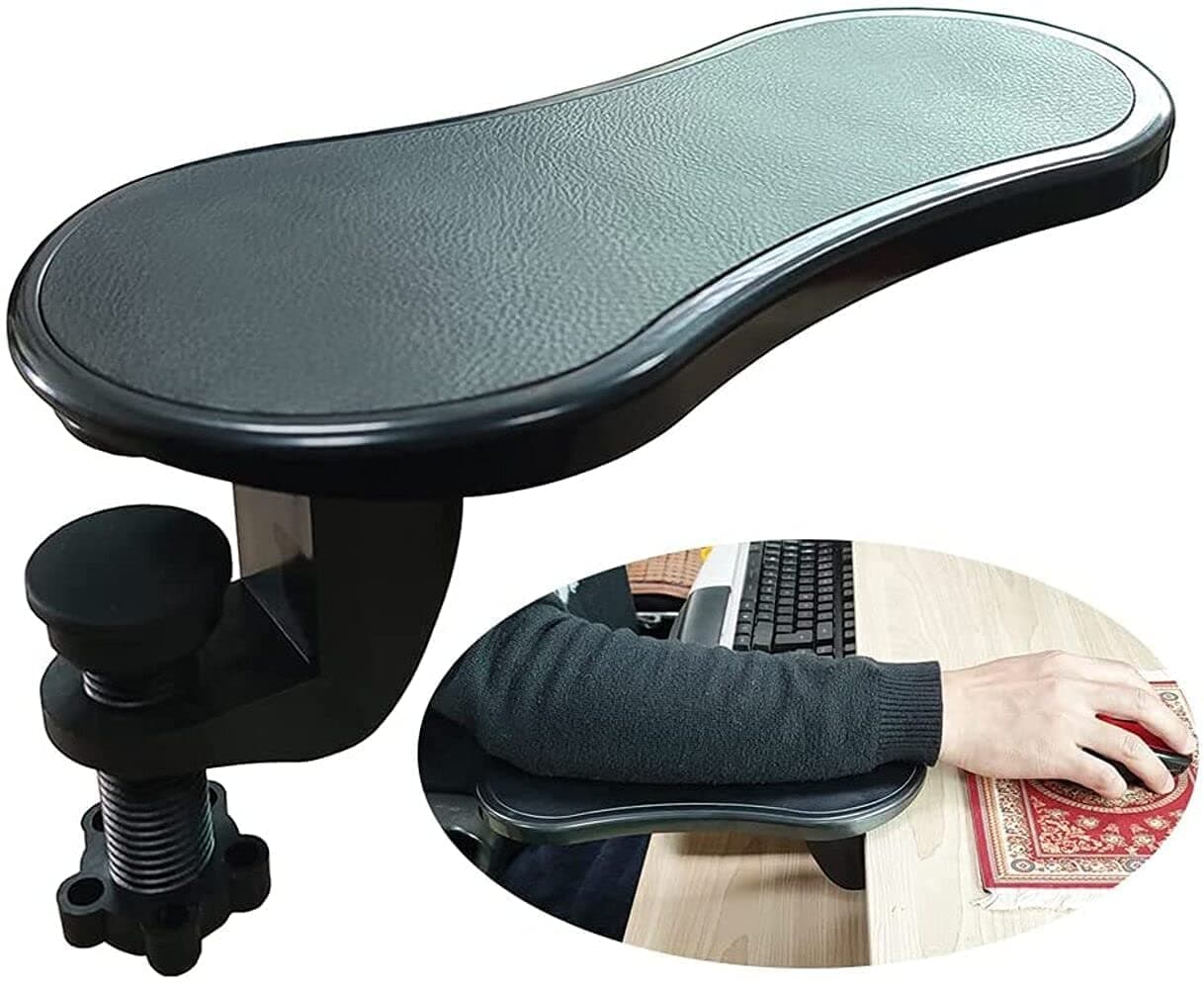 FreshDcart Adjustable Arm Rest Pads for Desk – Ergonomic Chair and Desk Extender for PC & Laptop, Attachable Rotating Armrest Wrist Support for Home Office Setup – Black (Pack of 1)