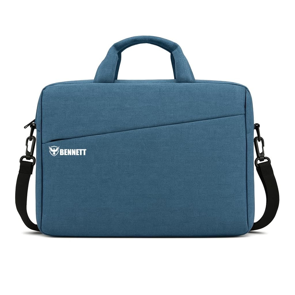 Bennett™ Mystic Formal Business Briefcase Bag Crossbody Messenger College Bags for Men Women MacBook INoteBook ITablet Laptop Upto 15.6 Inch | Handbags with Shoulder Straps (Blue) 6 Months Warranty