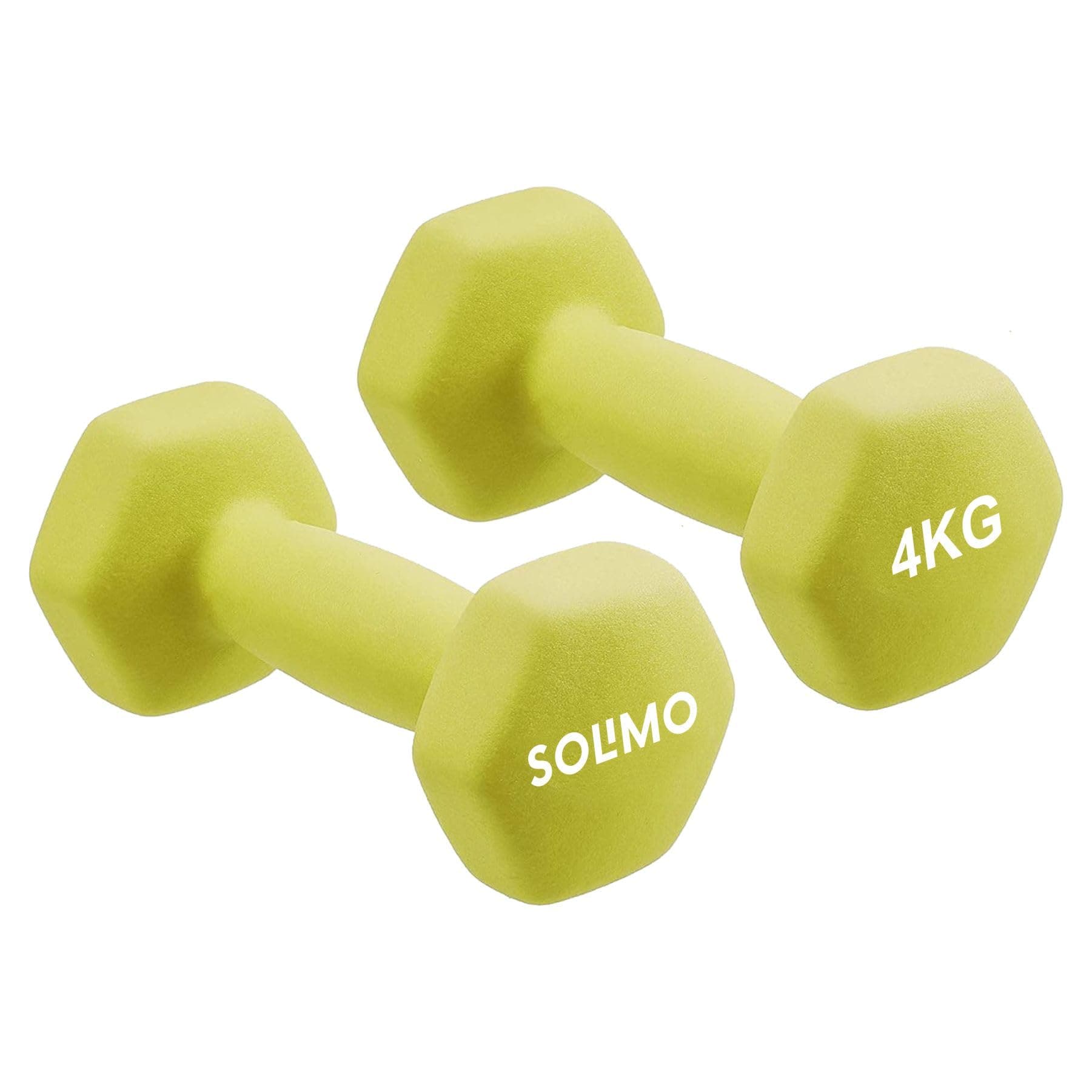 Amazon Brand - Solimo Neoprene Dumbbell 4 Kg, Set of 2 (Green)