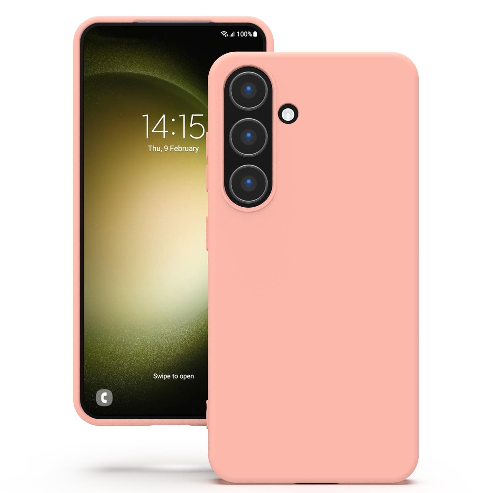 YATWIN Silicone Back Case for Samsung Galaxy S23 FE, Soft-Touch Phone Back Cover for Samsung Galaxy S23 FE - Pink