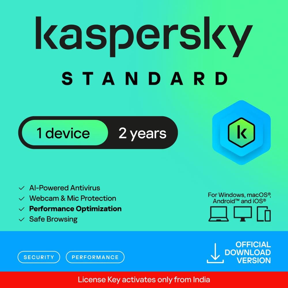 Kaspersky | Standard Security | 1 Device | 2 Years | Email Delivery in 1 Hour