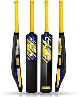 De Jure Plastic Cricket Bat Full Size 35 Inch | Tennis Ball Cricket Bat for Men & Kids | Hard Plastic Scoop Bat with Anti-Slip Rubber Grip Handle | Lightweight 900g for Indoor Outdoor Gully Cricket