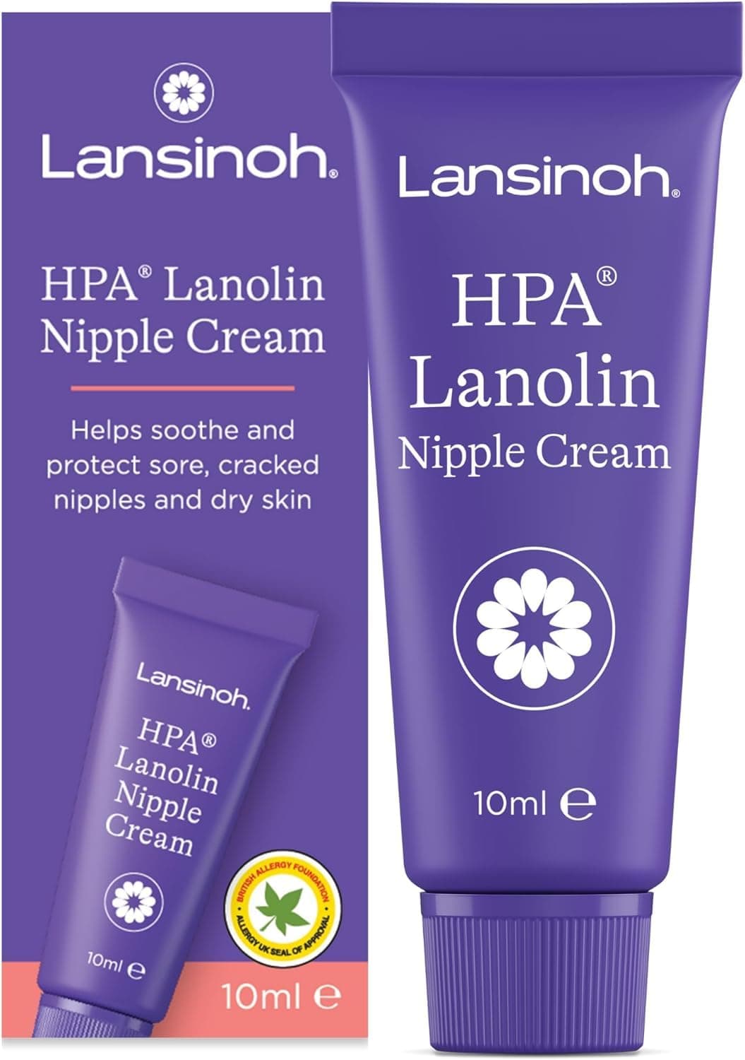 Lansinoh HPA Lanolin Nipple Cream For Cracked, Dry and Sore Nipples, Breast Feeding Moms, 100% Natural, Soothing, Tasteless & Odourless, Clinically Tested, Safe For Baby, Maternity Essentials, 10ml