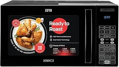 IFB 30L Convection Microwave Oven with 101 Standard Cook Menus (30BRC2, Black, 360 Degree Motorized Rotisserie, Weight Defrost, Steam Clean, Grill & 4 combi cook modes, 10 Power Levels)