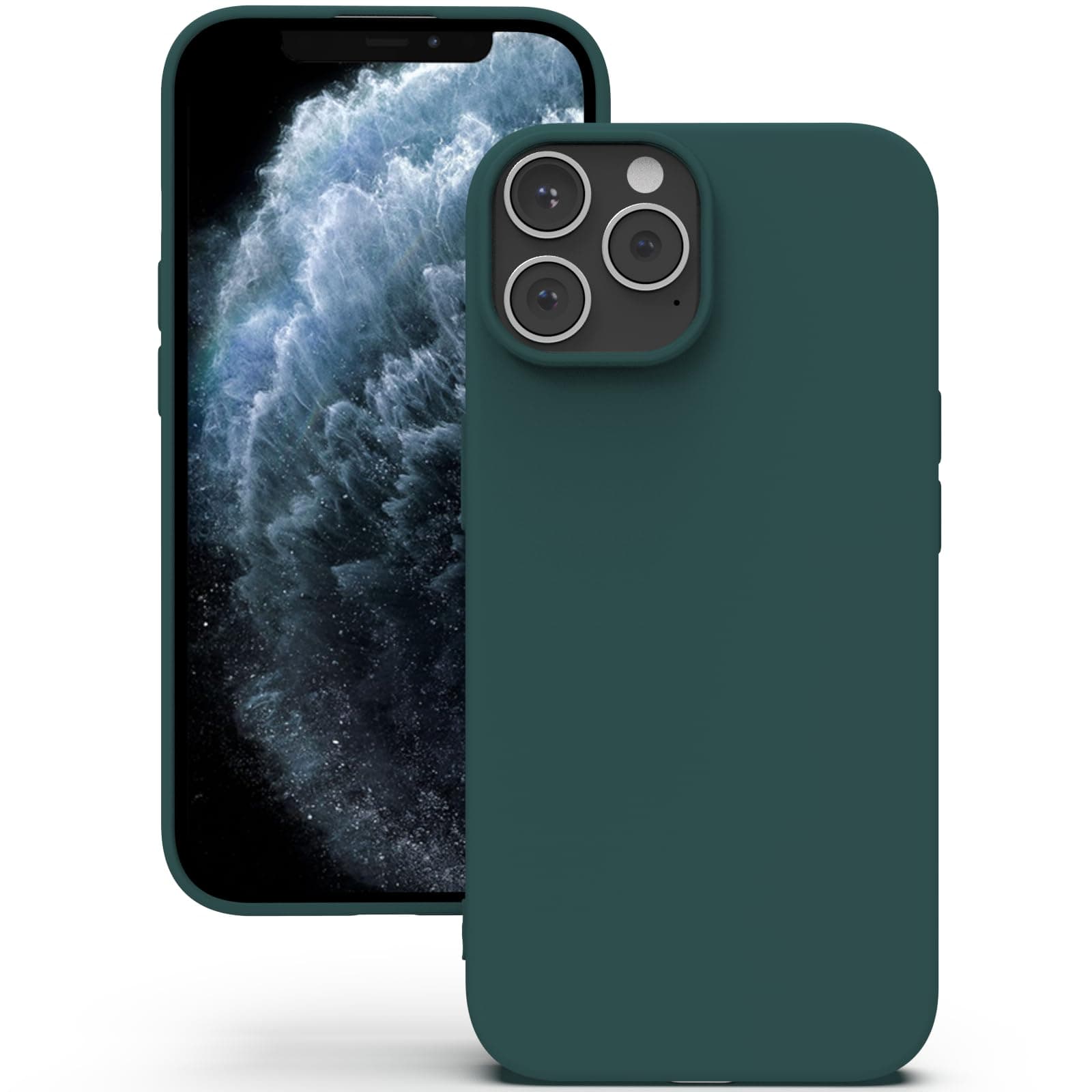 YATWIN Silicone Back Case for iPhone 11 Pro Max, Soft-Touch Phone Back Cover for Apple iPhone 11 Pro Max - Dark Green