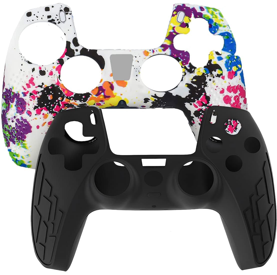 OIVO INDIA Black & White Controller Silicone Cover Case PS5 Controller Skin Anti Slip Protective Case Sleeve Compatible for Sony Playstation5 Controller (Combo of 2)