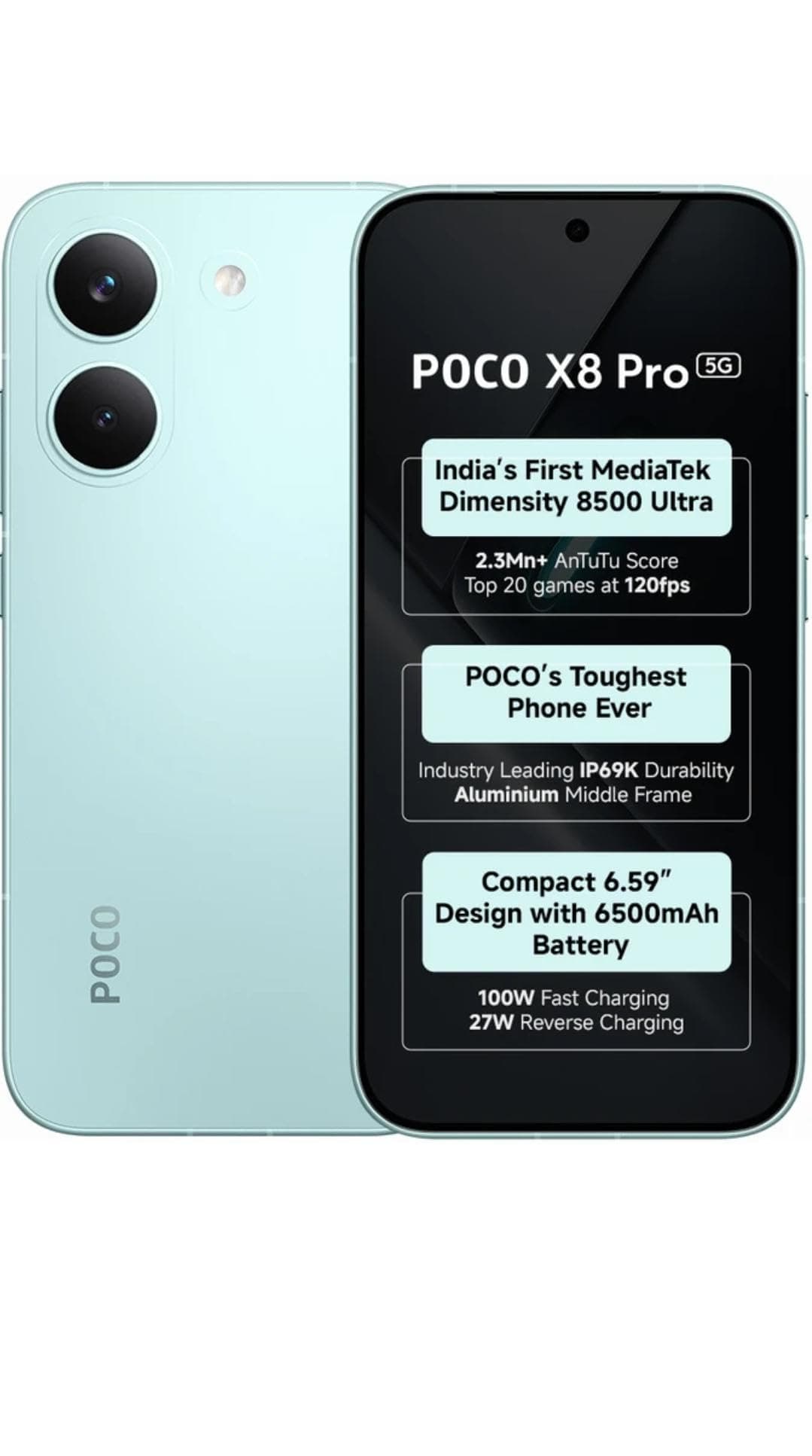 POCO X8 PRO 5G (Green,256GB) (12GB RAM)