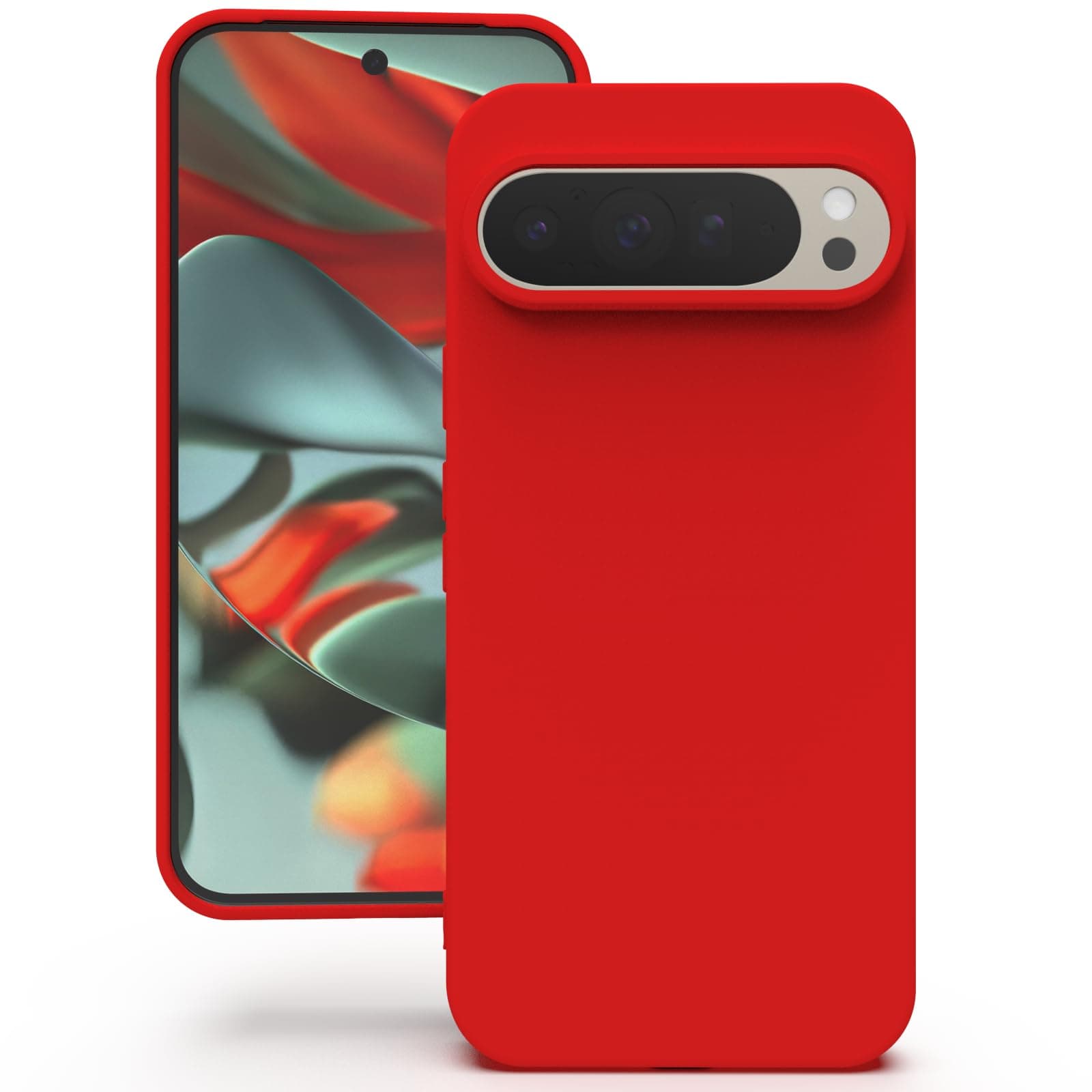 YATWIN Silicone Back Case for Google Pixel 9 Pro XL, Soft-Touch Phone Back Cover for Google Pixel 9 Pro XL - Red