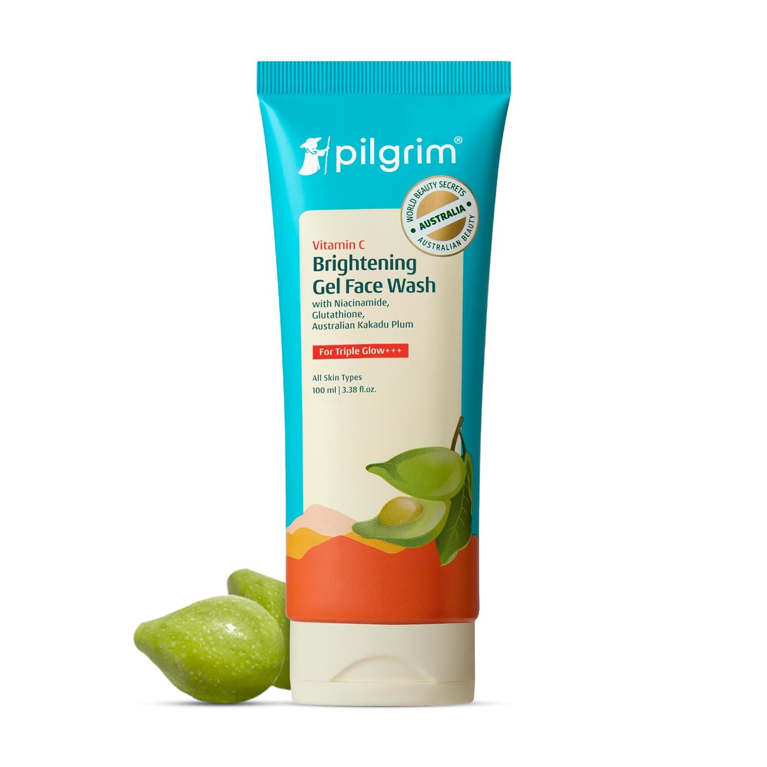 Pilgrim Australian Vitamin C Gel Face Wash for Glowing Skin with Kakadu Plum & Niacinamide | Tan Removal, Brightens & Reduces Pigmentation, Gentle Exfoliation | All SKin Type | 100 ml