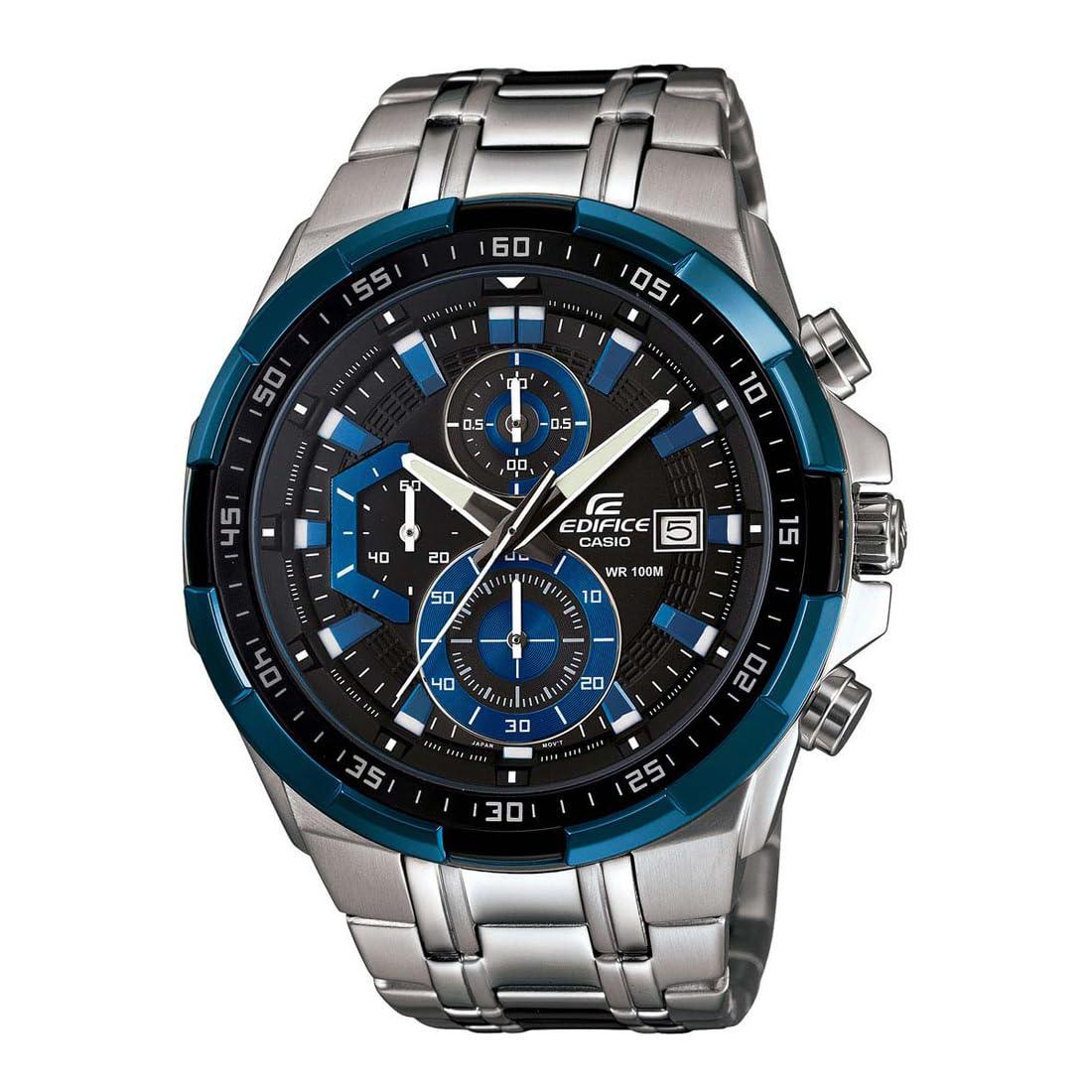 Casio Edifice EFR-539D-1A2VUDF Black Analog Dial Silver Stainless Steel Band Men's Watch Chronograph 100M Water Resistant EX190