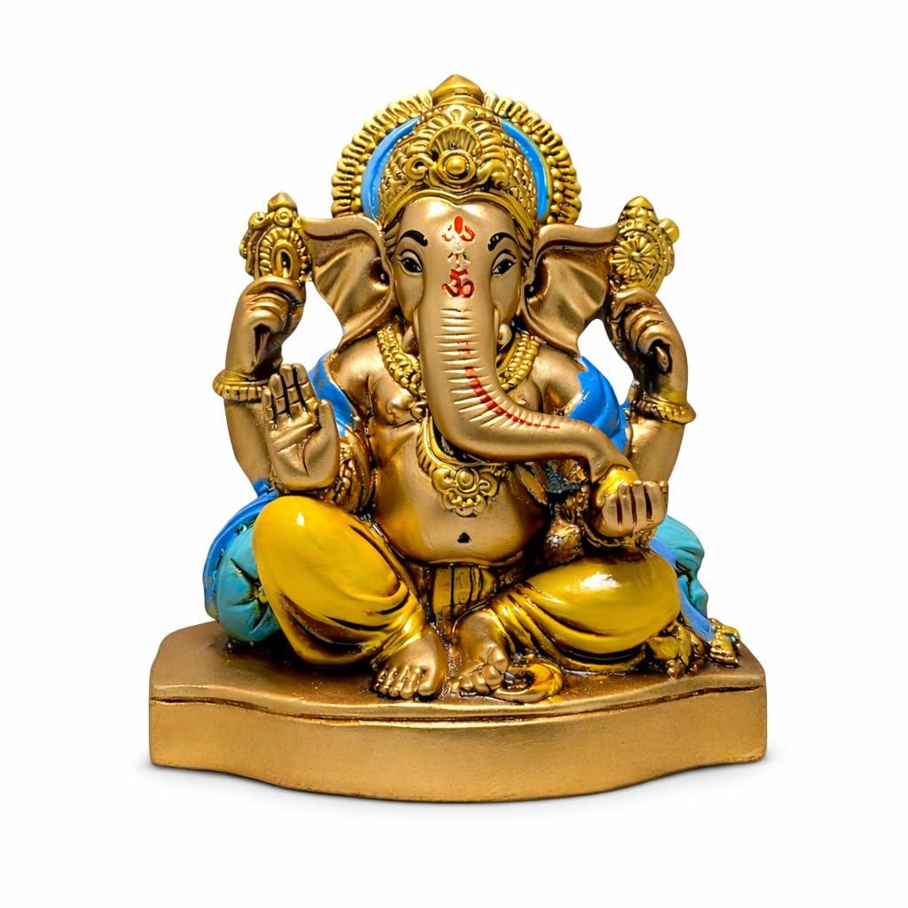 Lord Ganesha Idol for Home & Temple | Premium Golden & Multicolor Ganesh Ji Murti | Decorative Spiritual Statue for Pooja Room, Living Room & Office | Auspicious Gift for Festivals & Housewarming
