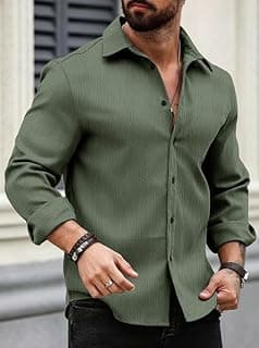 Generic Men Popcorn Shirt Trendy Stylish Casual Look Formal Office Office Party Daily Use Comfortable Fashion Shirt Outfit