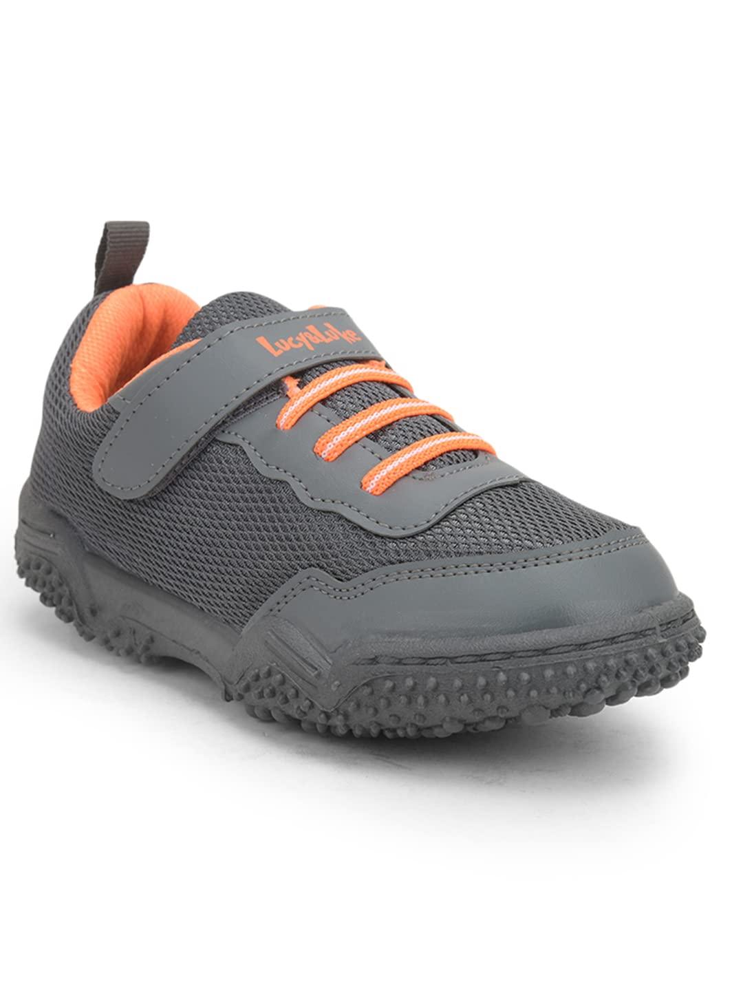 Liberty Lucy&Luke Quick-1 Velcro Walking Shoes for Kids with PVC Sole | Suitable for Outdoor & Jogging|Comfortable & Durable | (Grey - 32 EU)