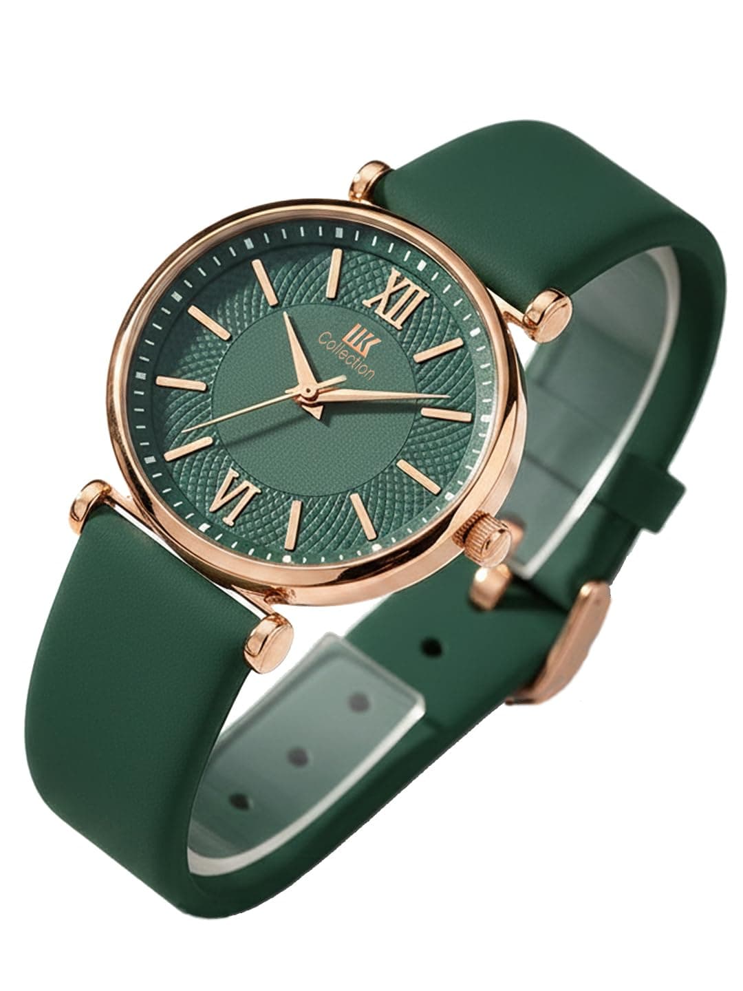 IIK COLLECTION Watches for Women Round Dial |Analogue Quartz Movemnet Ladies Watch|Long Battery Life|Leather Bracelet Strap|Buckle Lock Clasp Safety Watches for Girls