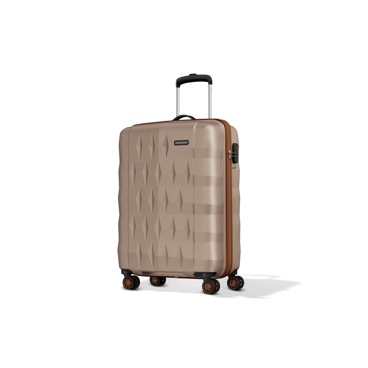 Aristocrat Comet Cabin Polycarbonate Case 8-Wheel Trolley Bag, Champagne