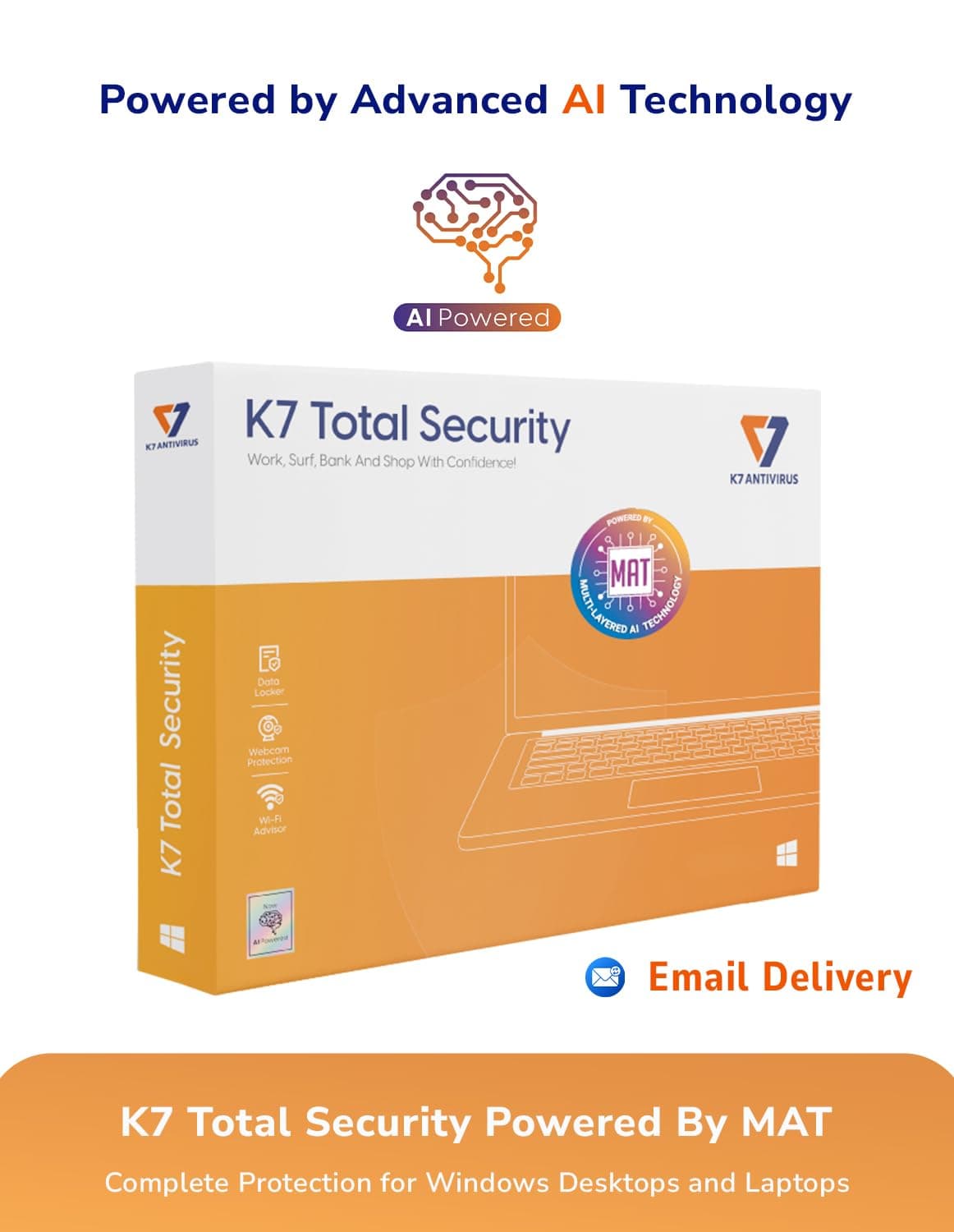 K7 Total Security - 1 PC, 3 Years (Activation Key Card / Voucher)