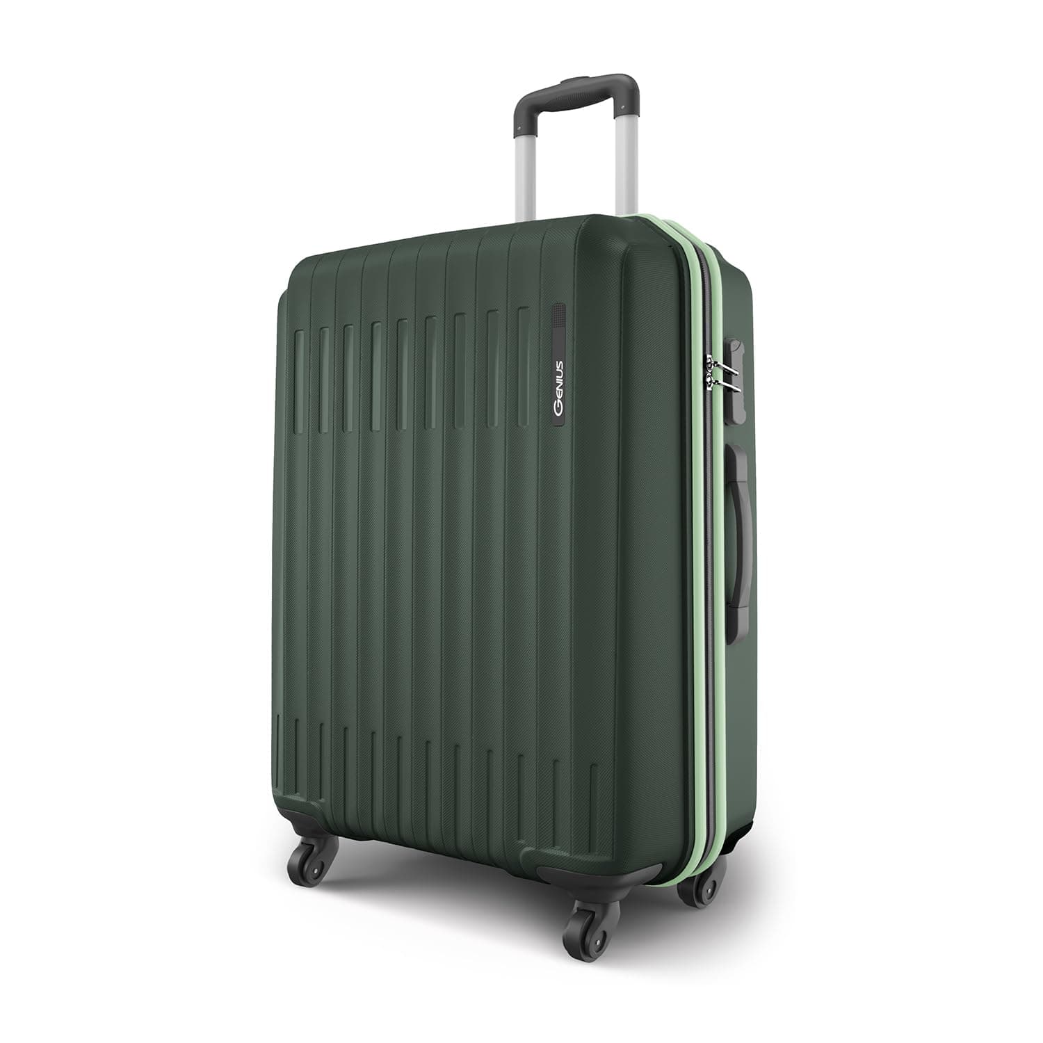 Safari Genius Alley 75cm Large Check-in Trolley Bag Hard Case Polypropylene, 4 Spinner Wheels, 360 Degree Wheeling Luggage, Travel Bag, Suitcase for Travel, Trolley Bags for Travel, Deep Forrest