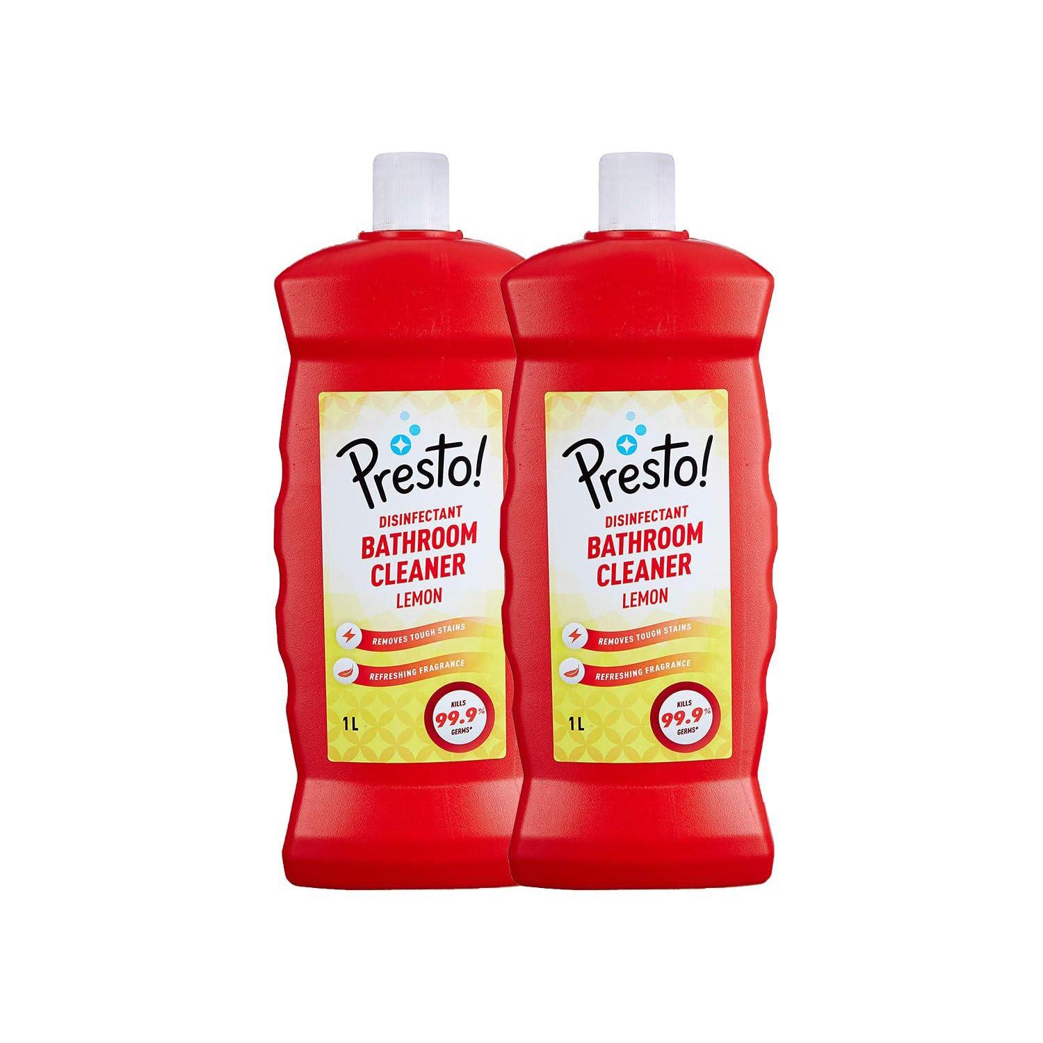 Amazon Brand - Presto! Bathroom Cleaner - 1 L (Lemon, Pack of 2)