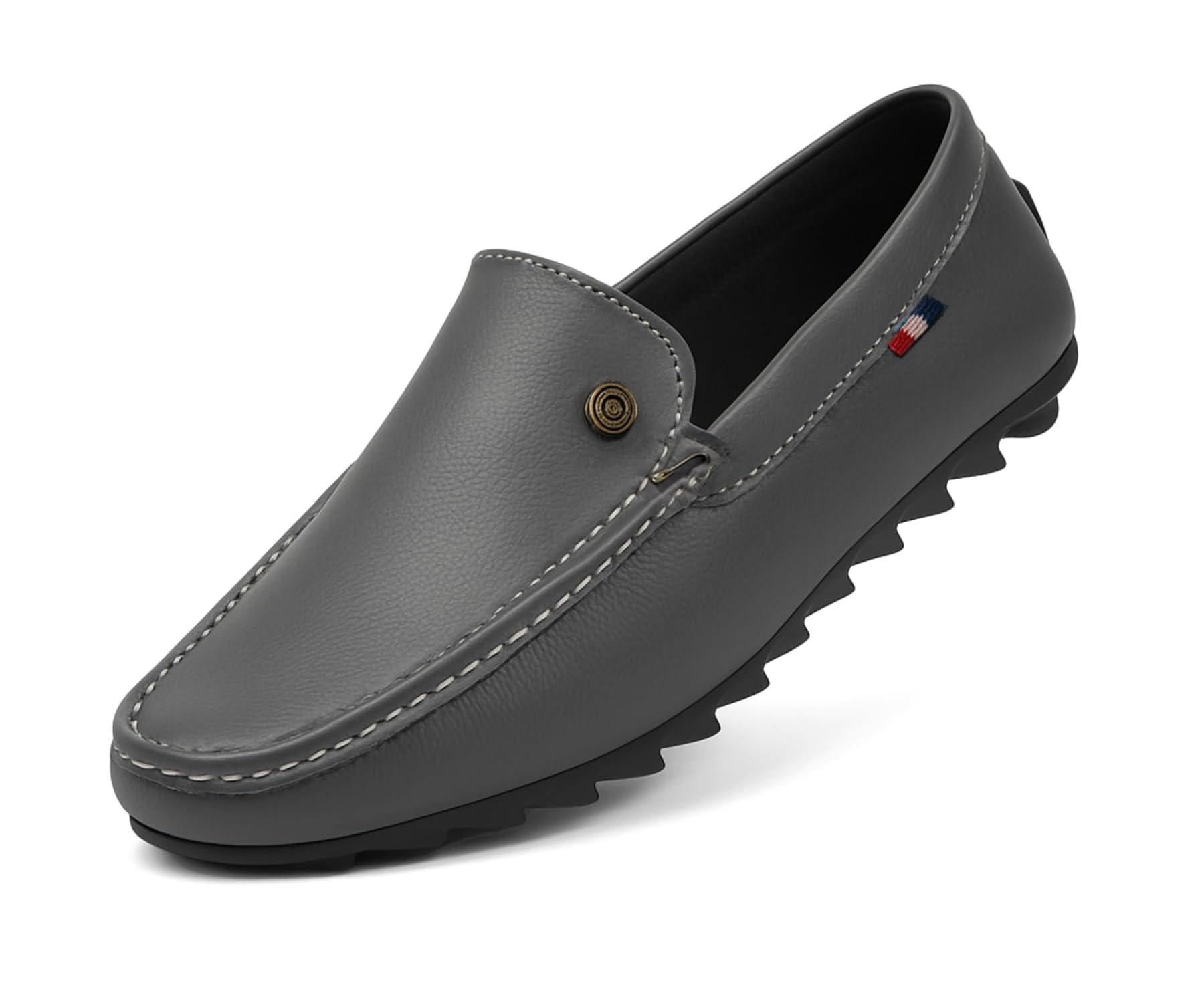Kraasa Birch Loafers for Men | Slip-On Loafers Grey