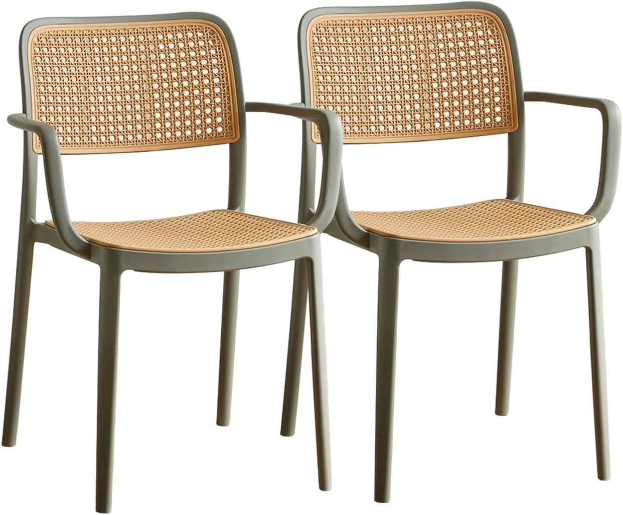 INNOWIN Mirra Chair for Cafeteria | Arm Chair | Accent Chair for Living Room Home, Bedroom, Cafe and Hotels | 3- Year Warranty | Set of 2 | Plastic | Grey