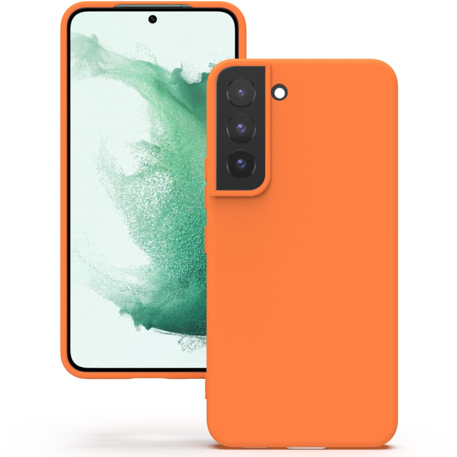 YATWIN Silicone Back Case for Samsung Galaxy S22, Soft-Touch Phone Back Cover for Samsung Galaxy S22 - Orange