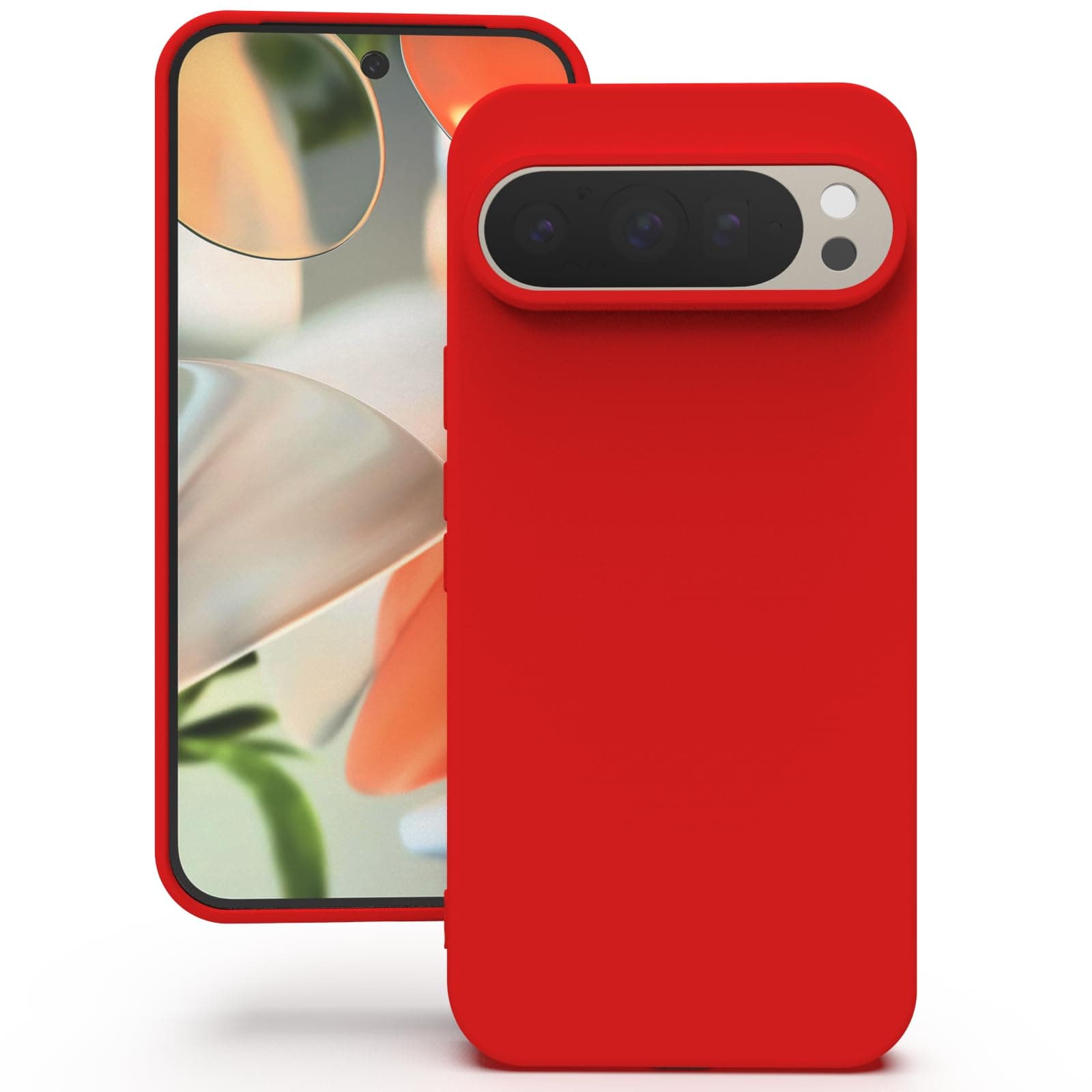 YATWIN Silicone Back Case for Google Pixel 9/9 Pro, Soft-Touch Phone Back Cover for Google Pixel 9/9 Pro - Red