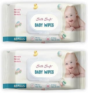 Baby Wet Wipes with Lid – 164 Wipes (82 x 2 Packs) | Fragrance-Free, Alcohol-Free & Hypoallergenic | Extra Thick, Moisturizing & Gentle on Sensitive Baby Skin