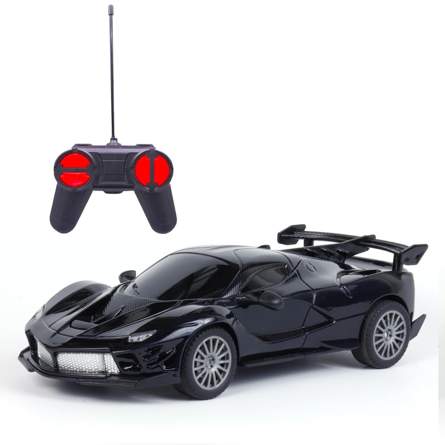 Amazon Brand - Jam & Honey Remote Control Car for Kids | High-Speed RC Car with Rechargeable Lithium Battery | Type-C Charging | LED Headlights | Black