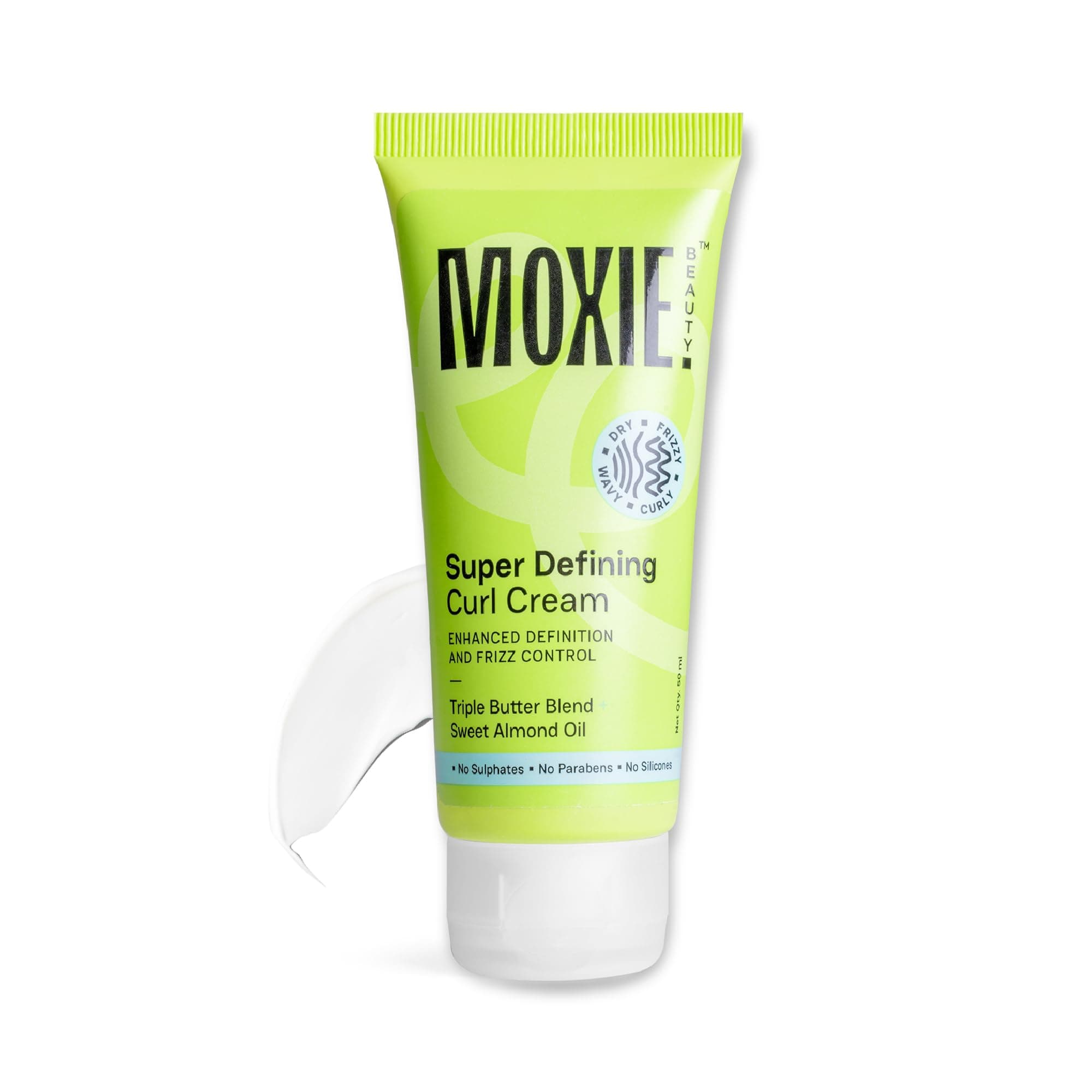Moxie Beauty Super Defining Curl Cream, Travel-Size Anti-Frizz | 50ml