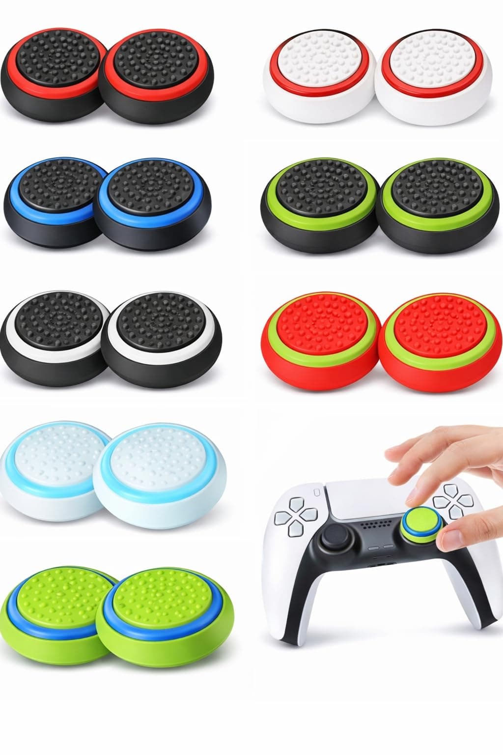 Meyaar Thumb Grips Joystick Caps for PS4/PS5/XBOX Controller, Silicone Joystick Caps Ps5 Controller Grip with Anti-Stickiness, Anti-Slip, Anti-Fingerprint (Pack of 16 Piece)