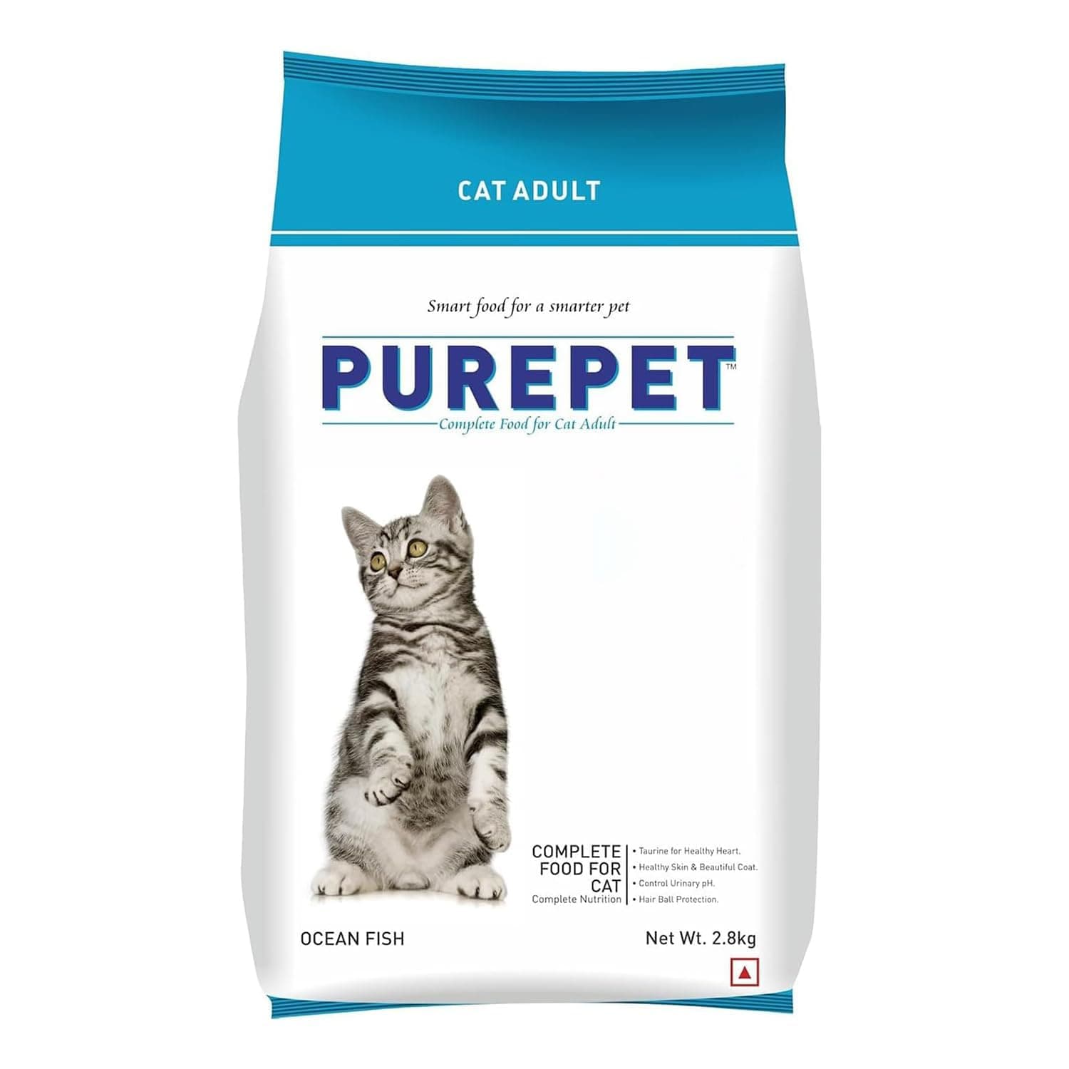 Purepet Adult Dry Cat Food 2.8kg | Ocean Fish Flavour | Taurine for Healthy Heart | Healthy Skin & Coat | Control Urinary pH | Hairball Protection | Prebiotic & Probiotic