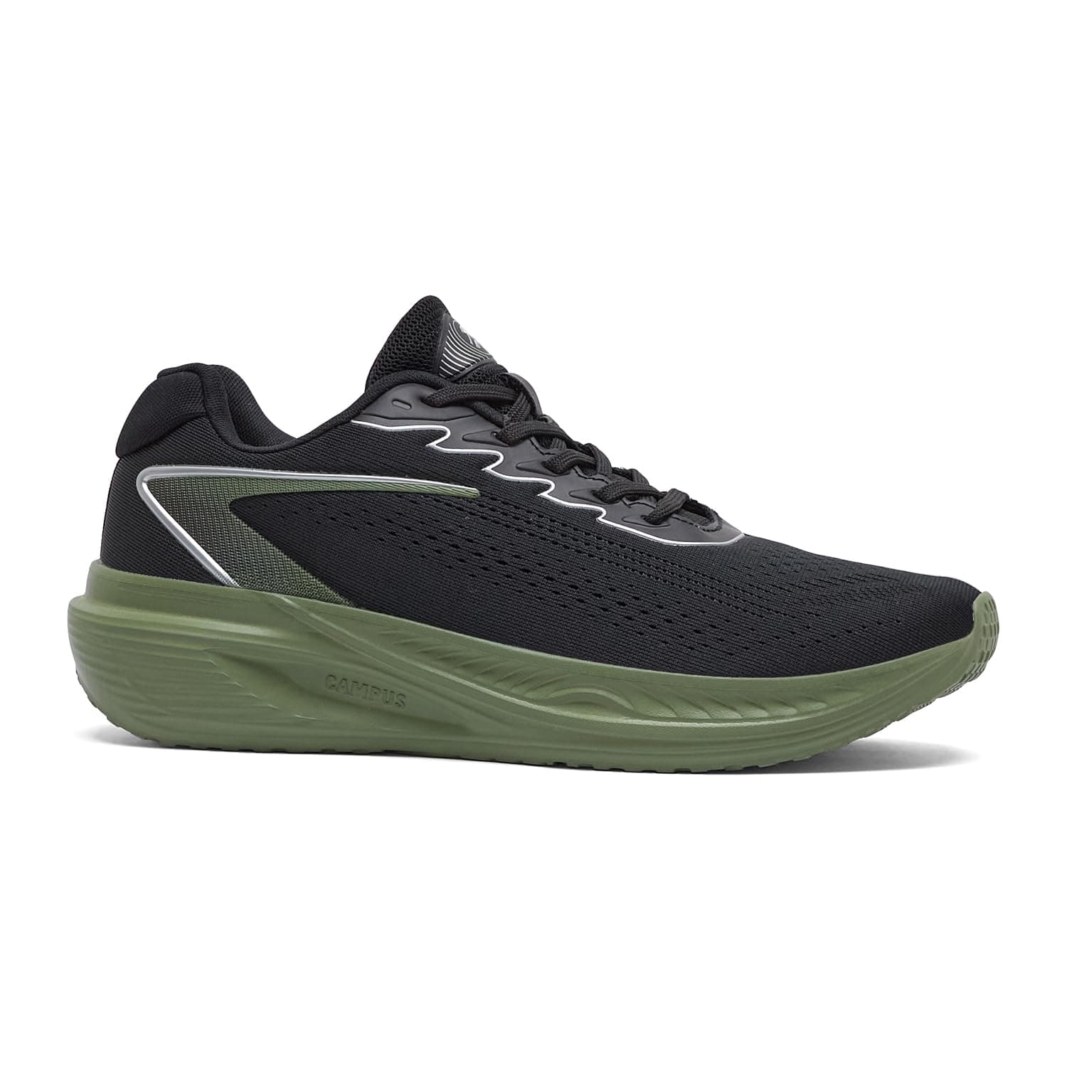 Campus Men's Force Black/Oil GRN Running Shoes - 9UK/India 1 Pair