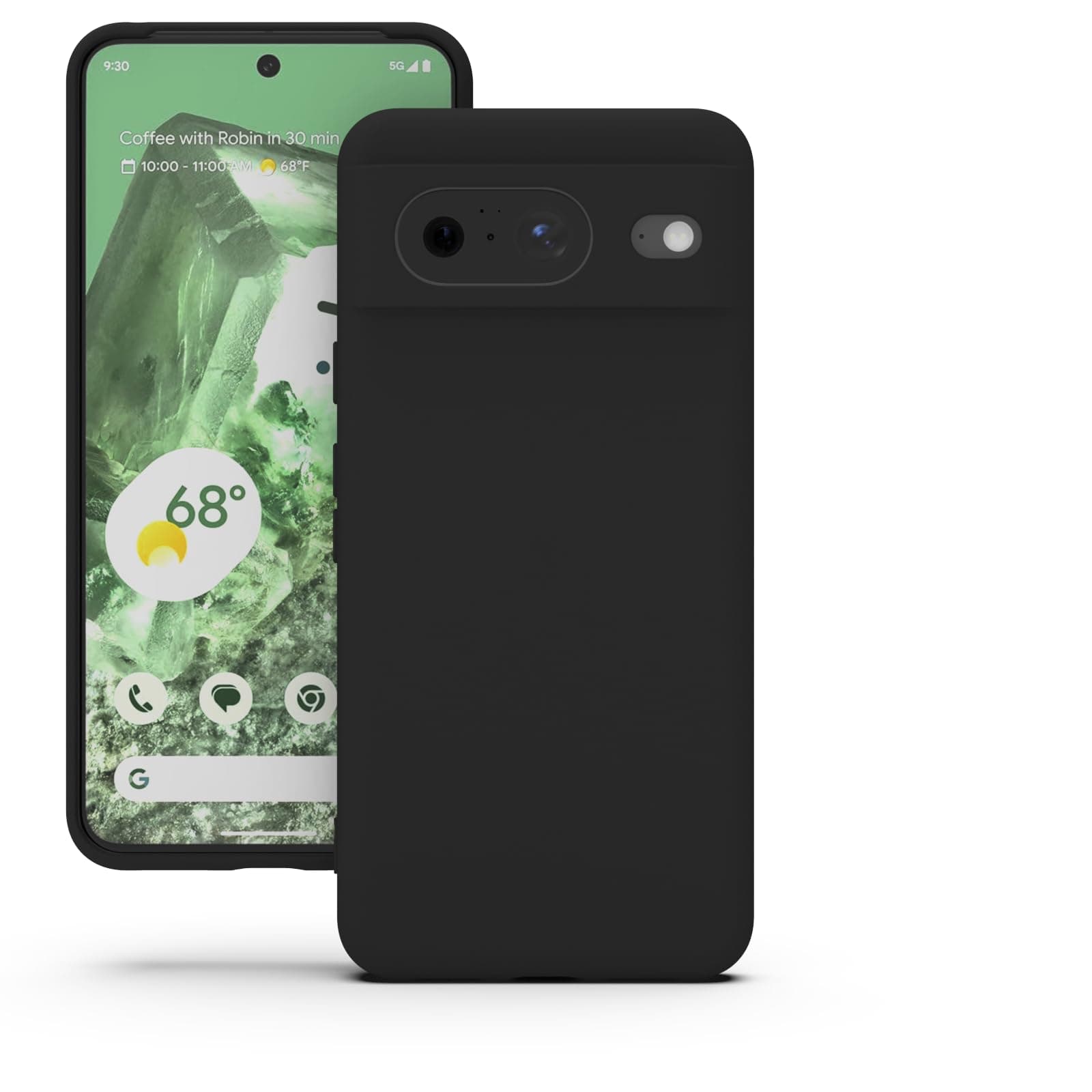 YATWIN Silicone Back Case for Google Pixel 8, Soft-Touch Phone Back Cover for Google Pixel 8 - Black
