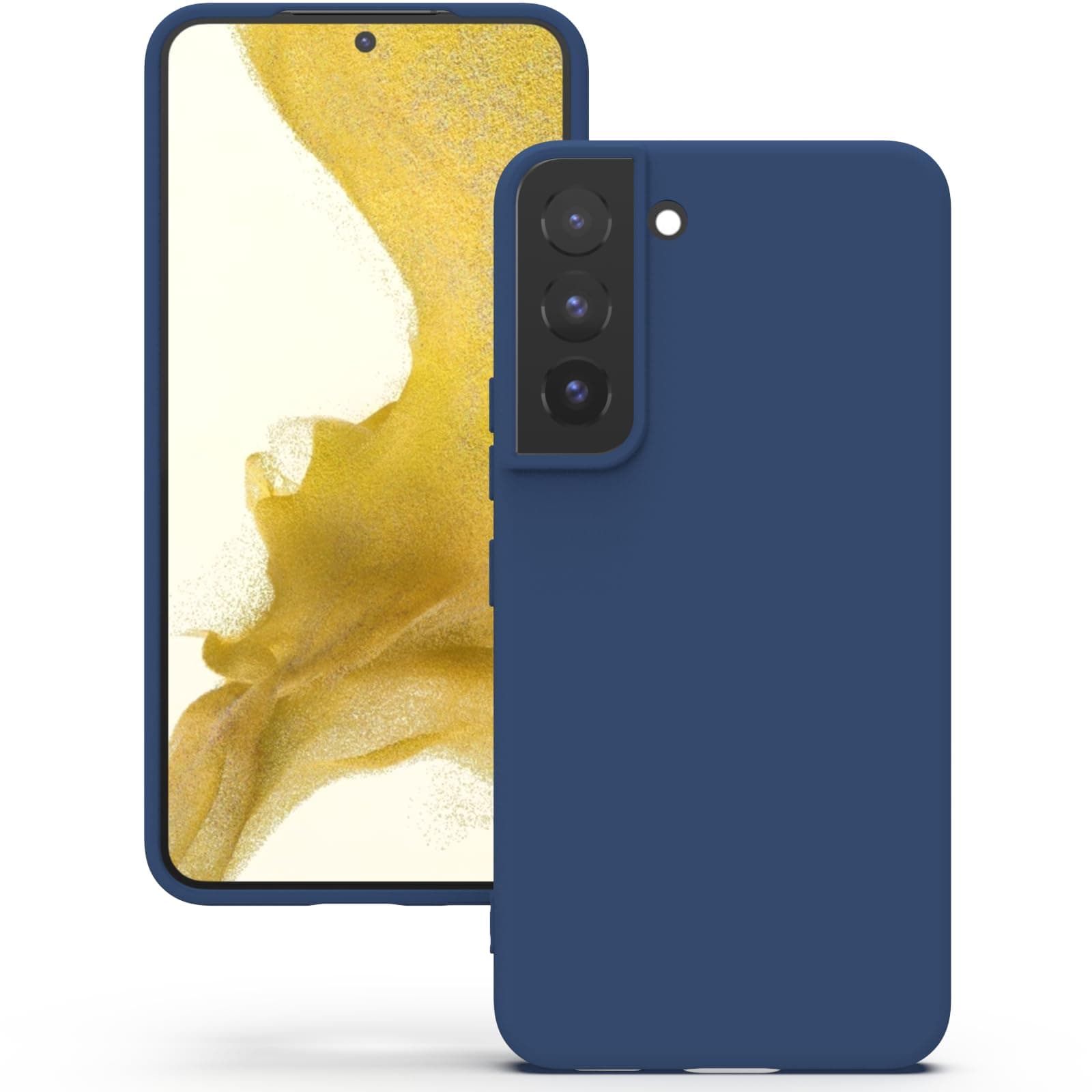 YATWIN Silicone Back Case for Samsung Galaxy S22 Plus, Soft-Touch Phone Back Cover for Samsung Galaxy S22 Plus - Dark Blue