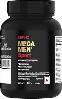 GNC Mega Men Sport Multivitamin for Men | 60 Tablets | 43 Premium Ingredients | Boosts Muscle Performance | Antioxidant Rich | Supports Prostate Health | Protects Heart & Vision | Formulated In USA
