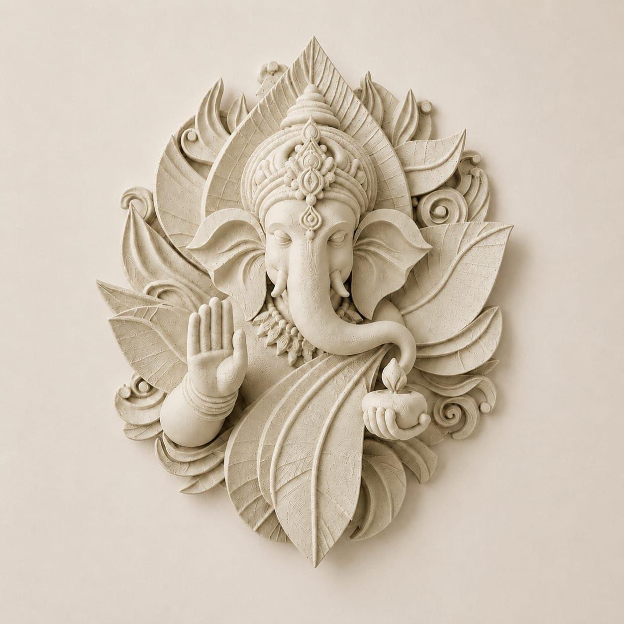 SS Printlab 3D Printed Lord Ganesha Wall Decor | PLA Ganpati Wall Hanging | Modern Mandala Art for Home, Office, Living Room & Temple