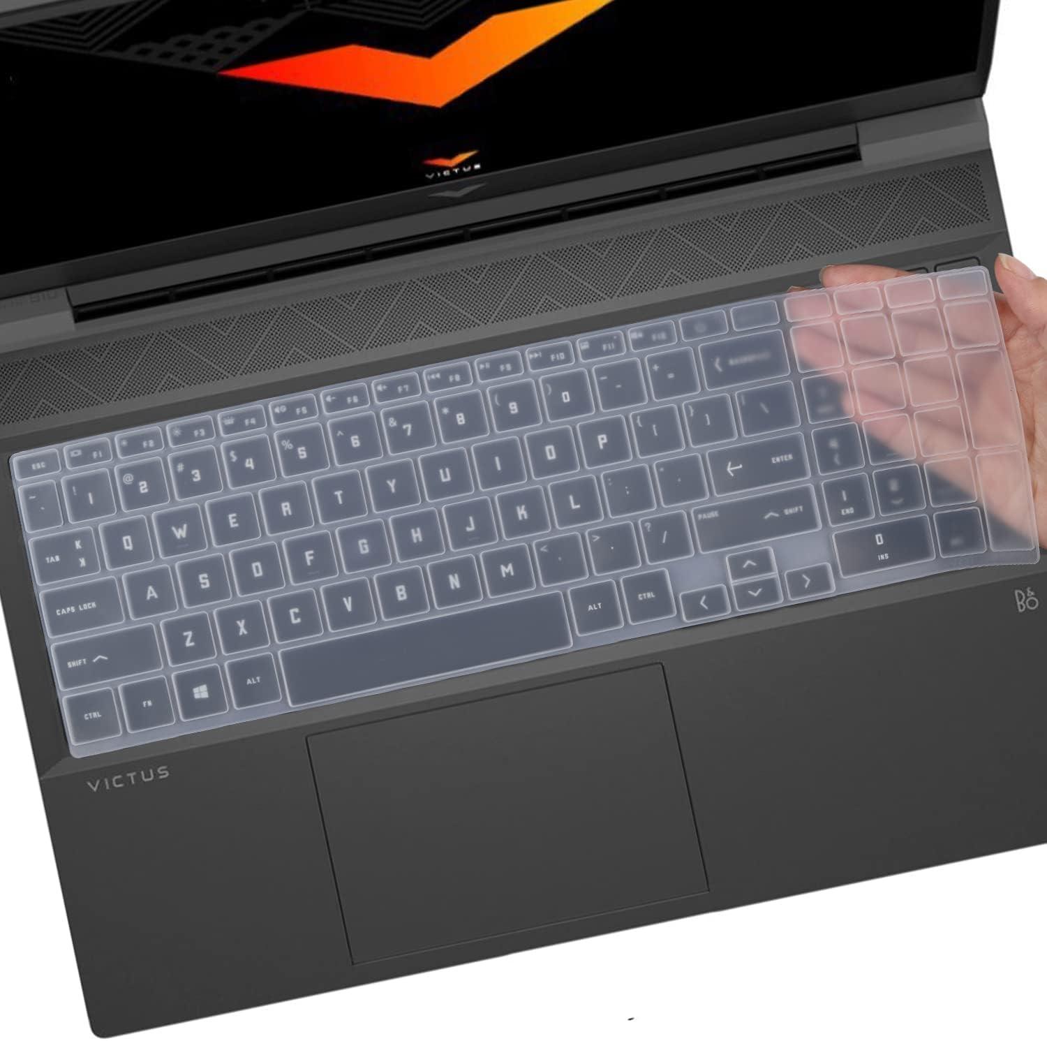 Saco Silicone Skin Keyboard Cover Compatible for HP Victus 16.1-inch FHD Gaming Laptop 16-E0361AX - Launch Year 2022 - Transparent