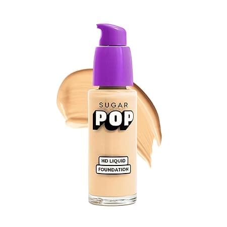 SUGAR POP HD Liquid Foundation with SPF 30 | Lasts upto 16hrs | Full Coverage | Water-Resistant | Matte Finish | 30ml - 03 Cashew