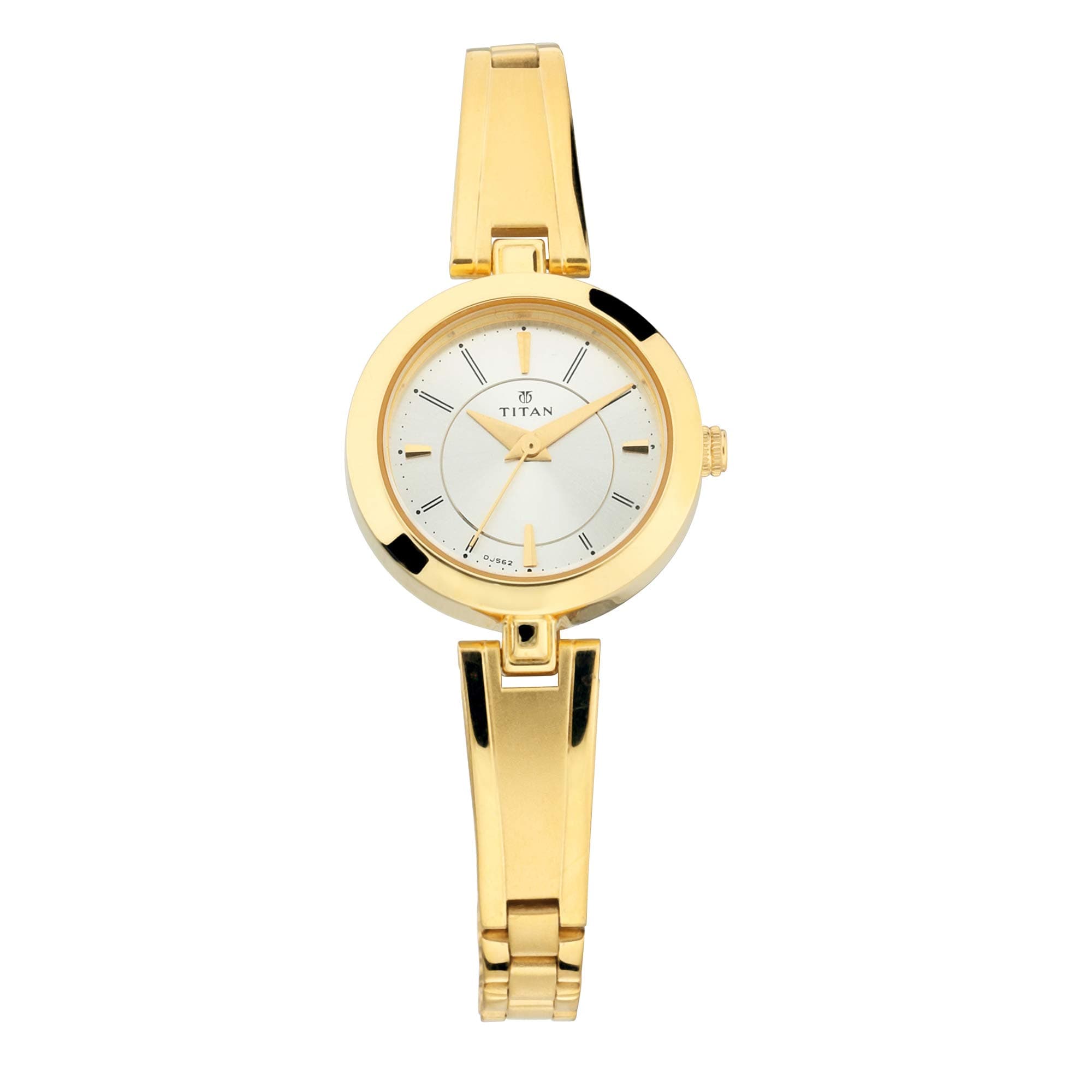 Titan Quartz Analog White Dial Gold Metal Strap Watch For Women - NN2598YM02