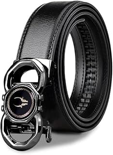 WildHorn Men's Genuine Leather Belt for Men| Premium Auto-Lock Buckle | Adjustable up to 48” | Formal & Casual Wear | Micro-Adjust Fit | Including Stylish Gift Box