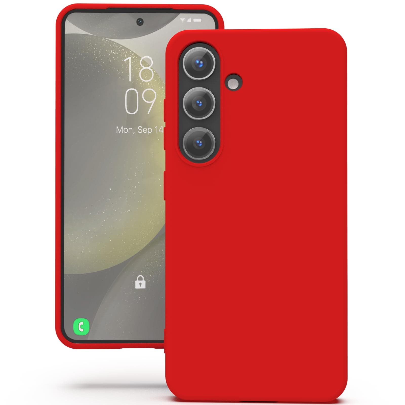 YATWIN Silicone Back Case for Samsung Galaxy S24 Plus, Soft-Touch Phone Back Cover for Samsung Galaxy S24 Plus - Red