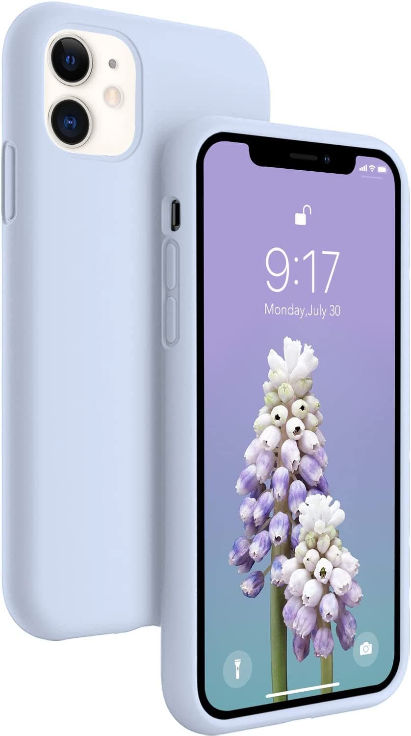 DIZORO® Microfiber Candy Case Compatible for iPhone 11 6.1 inches, Shockproof Slim Back Cover Liquid Silicone Case (Siera Blue)