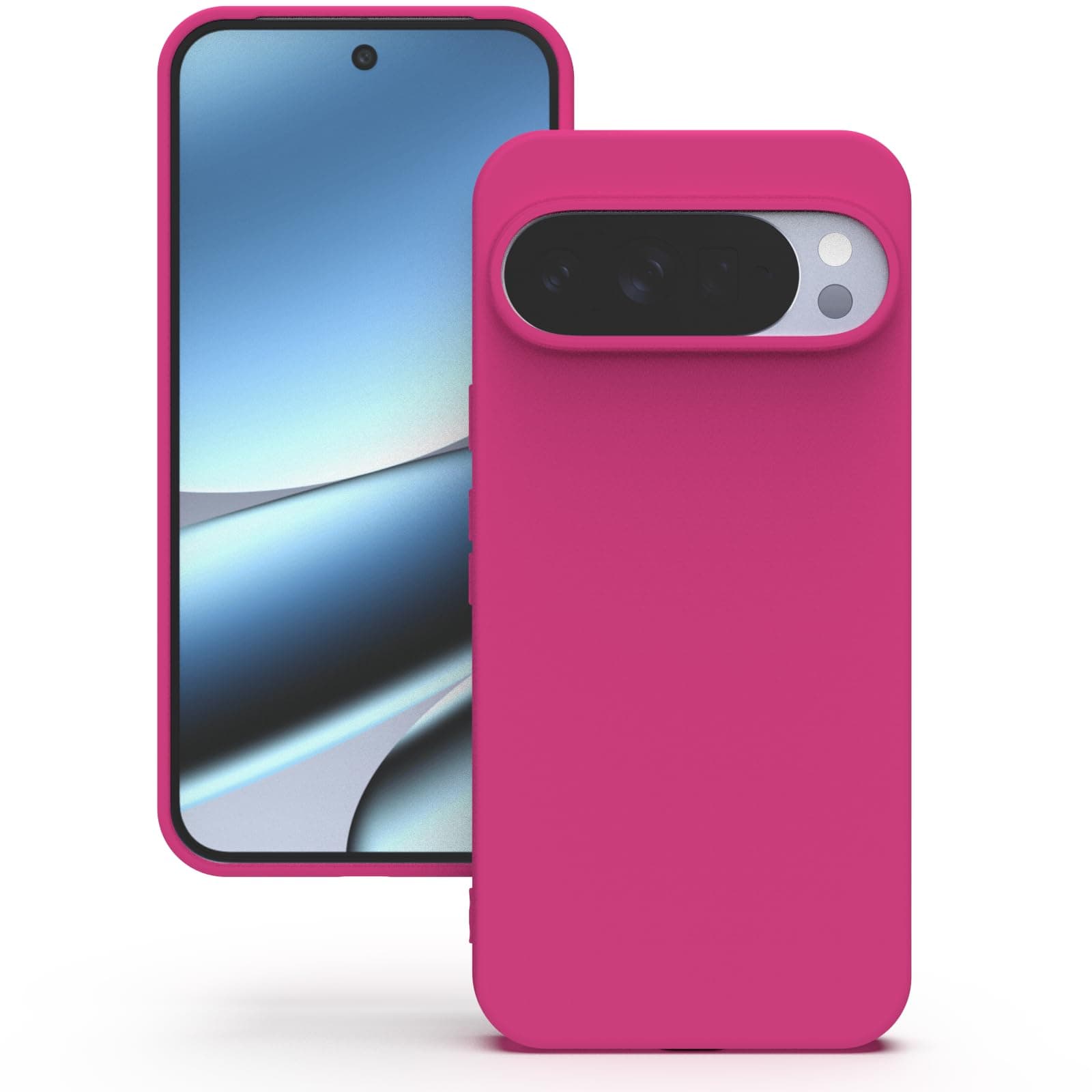 YATWIN Silicone Back Case for Google Pixel 10 Pro XL, Soft-Touch, Shockproof Phone Back Cover for Google Pixel 10 Pro XL - Magenta