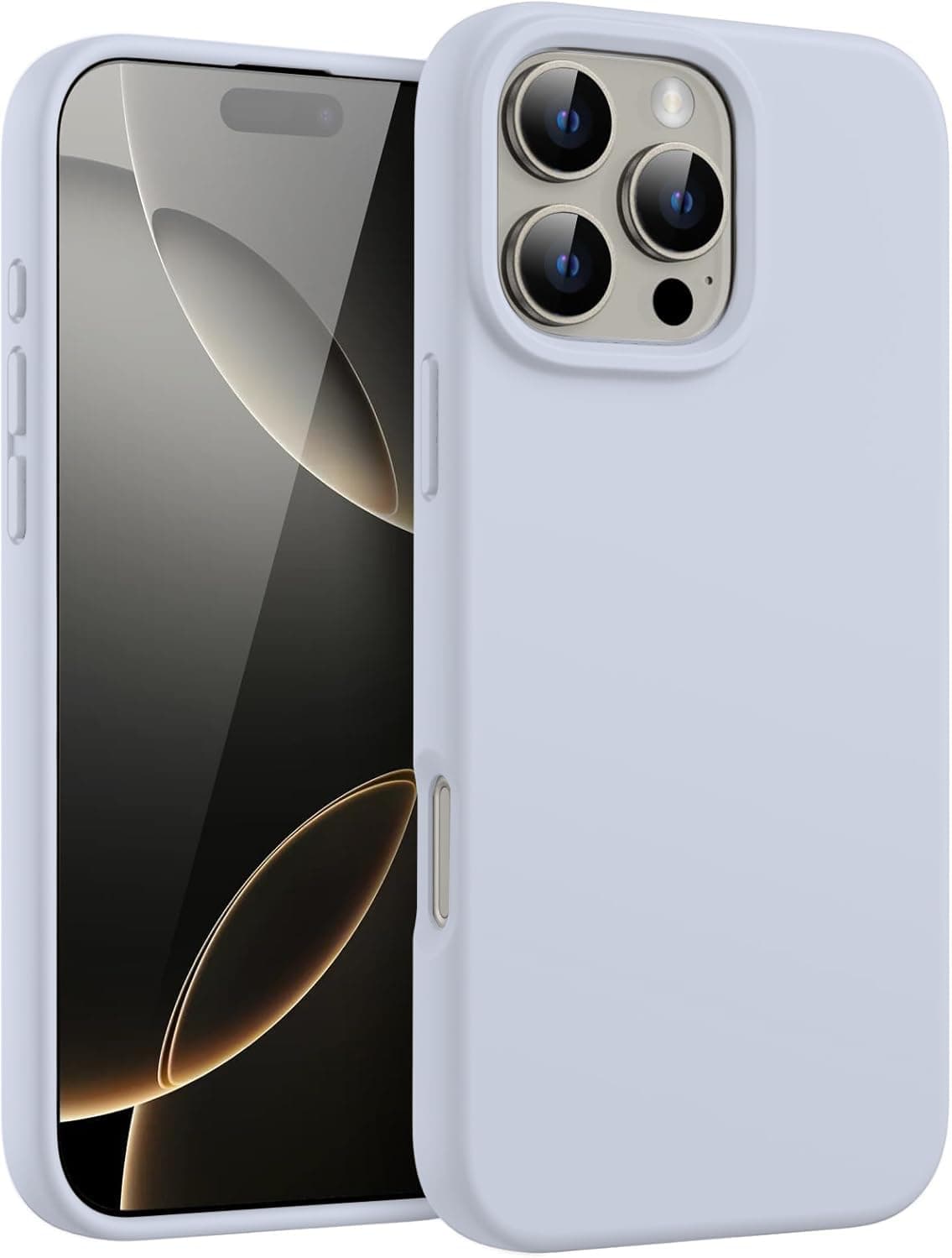 DIZORO Compatible for iPhone 16 Pro Case 6.3, Slim Liquid Silicone 3 Layers Full Covered Soft Gel Rubber Phone Case Protective Cover 6.3 Inch (Mist Blue)