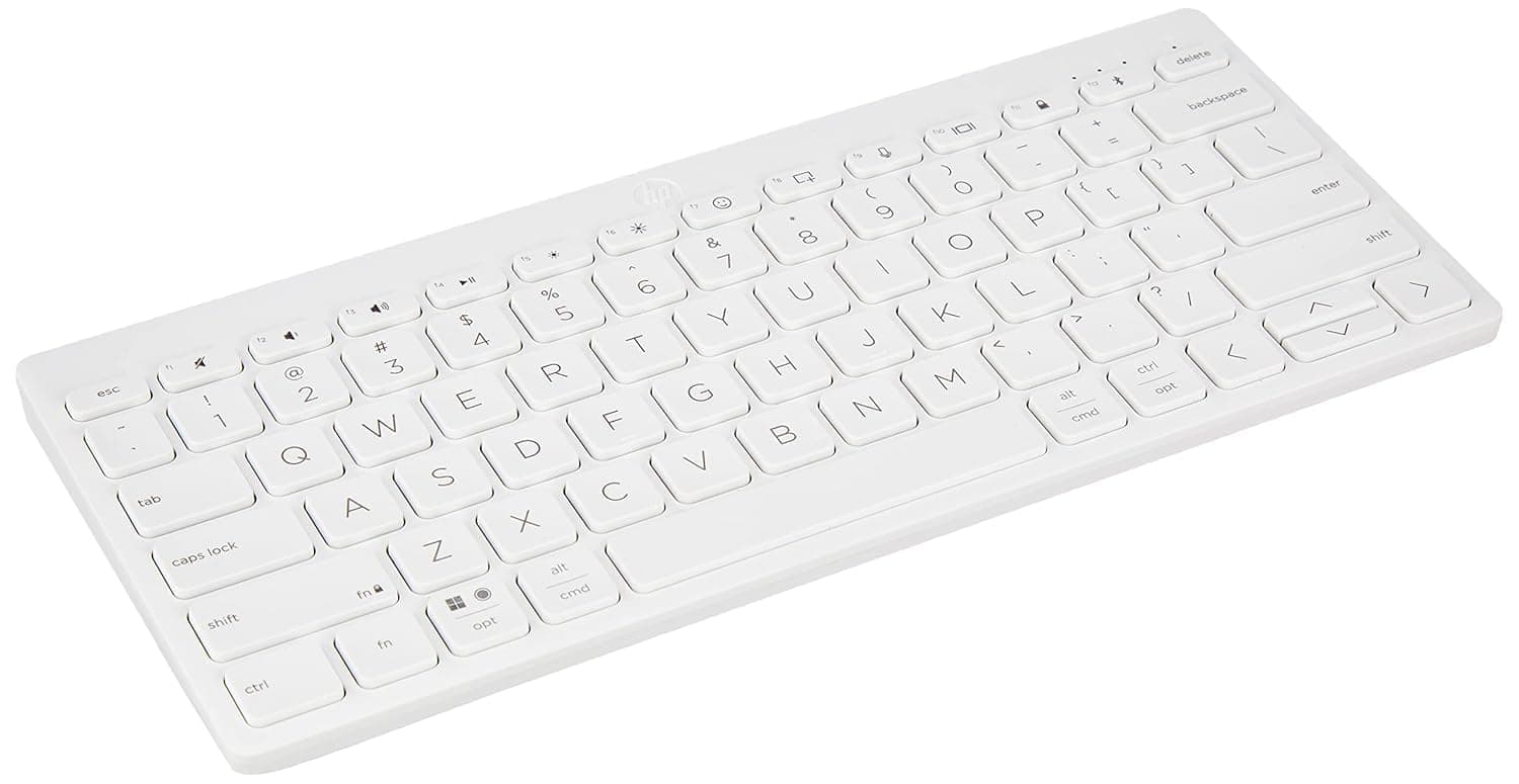 HP 350 Compact Multi-Device Bluetooth Keyboard; Spill Resistant; Swift Pair; OS Auto-Detection, LED Indicator, Battery Life Up to 24 Months, 1 Year Warranty